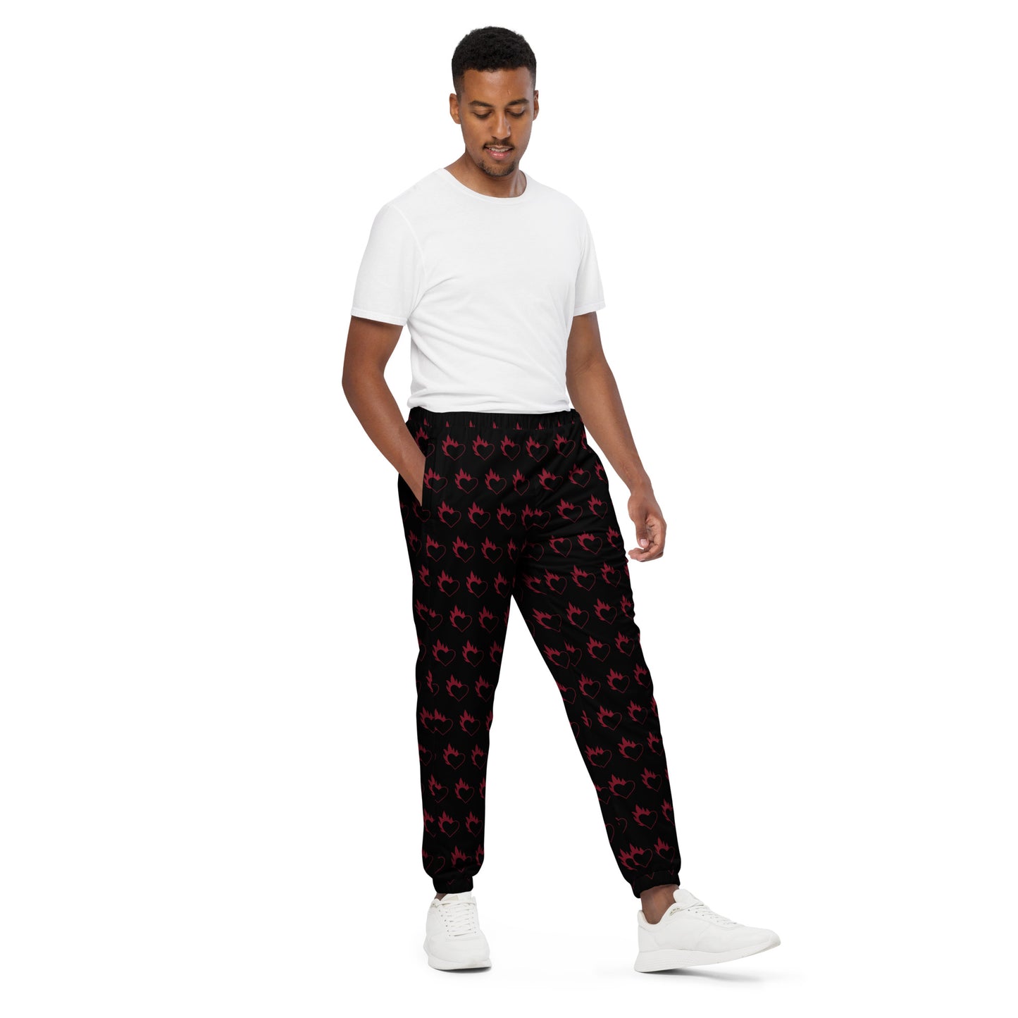 FLAMING HEART UNISEX TRACK PANTS