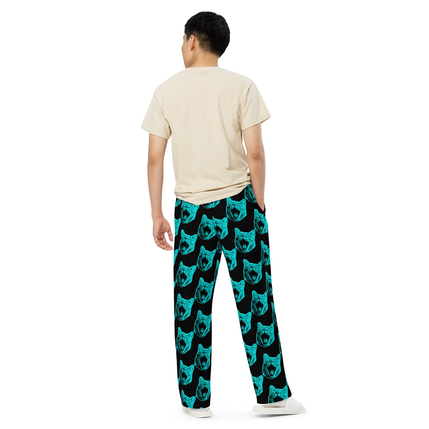 ELECTRIC BLUE CAT UNISEX LOUNGE PANTS