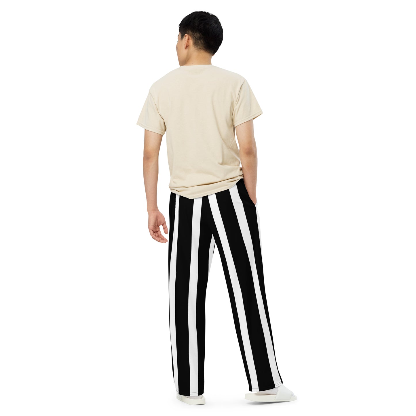 BLACK & WHITE STRIP UNISEX LOUNGE PANTS