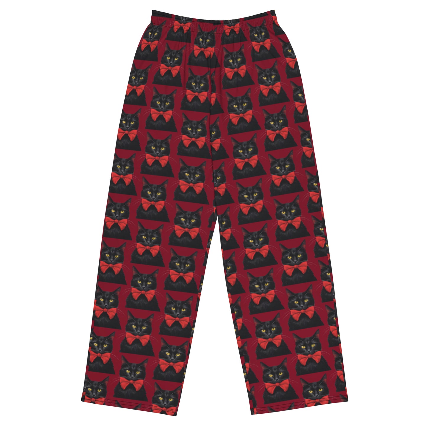 BLACK KITTY BOW UNISEX LOUNGE PANTS