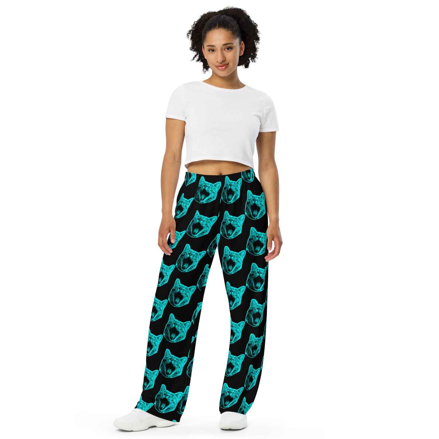 ELECTRIC BLUE CAT UNISEX LOUNGE PANTS