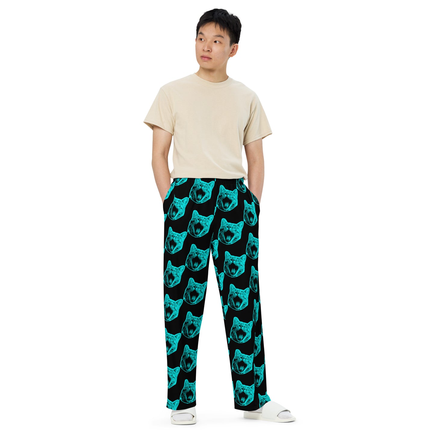 ELECTRIC BLUE CAT UNISEX LOUNGE PANTS
