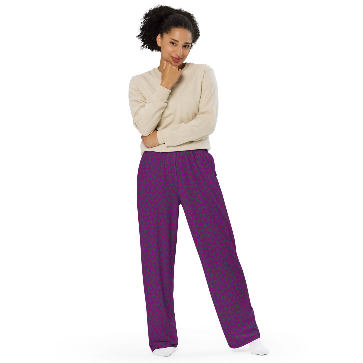 PURPLE LEOPARD UNISEX LOUNGE PANTS