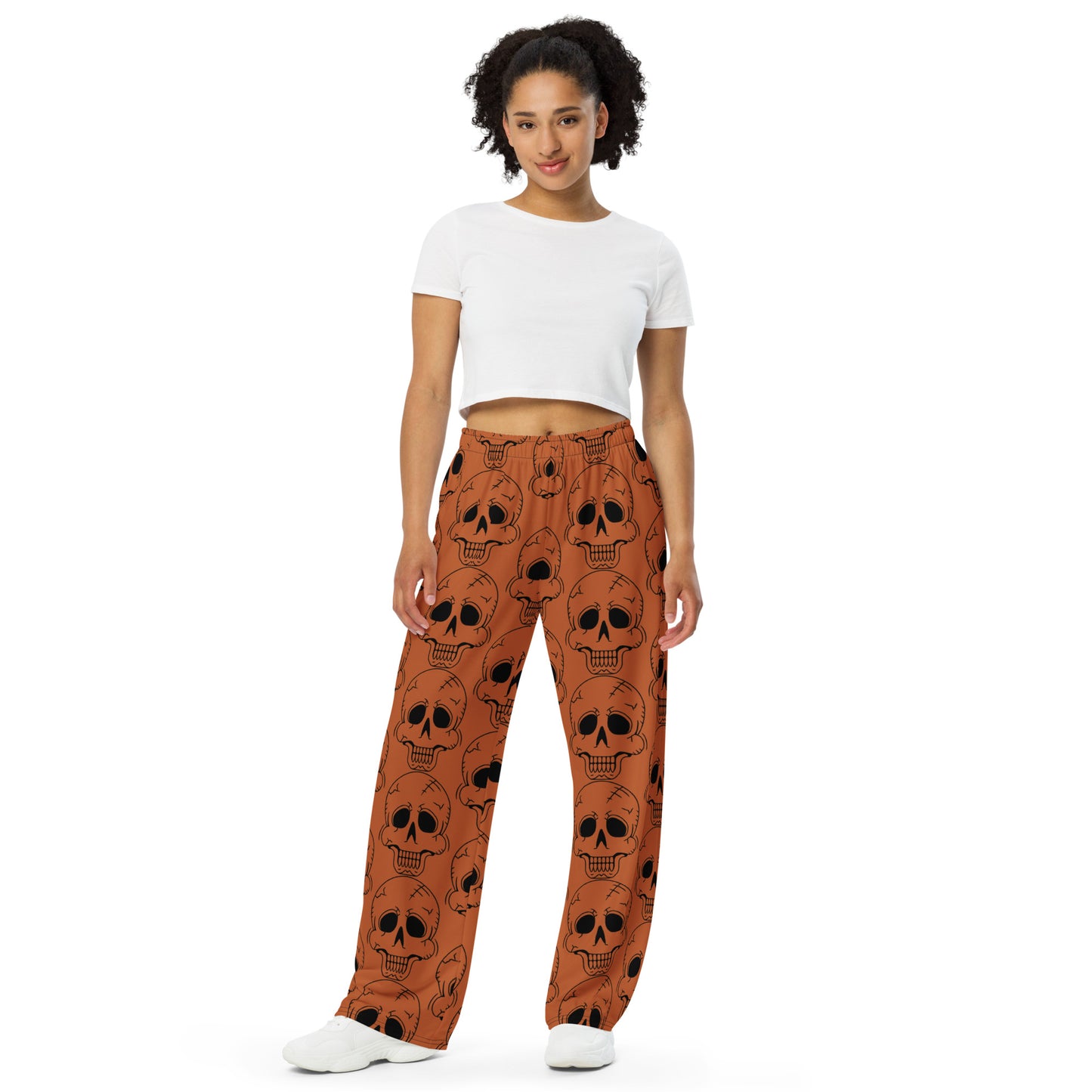 ORANGE LAUGHING SKULL UNISEX LOUNGE PANTS