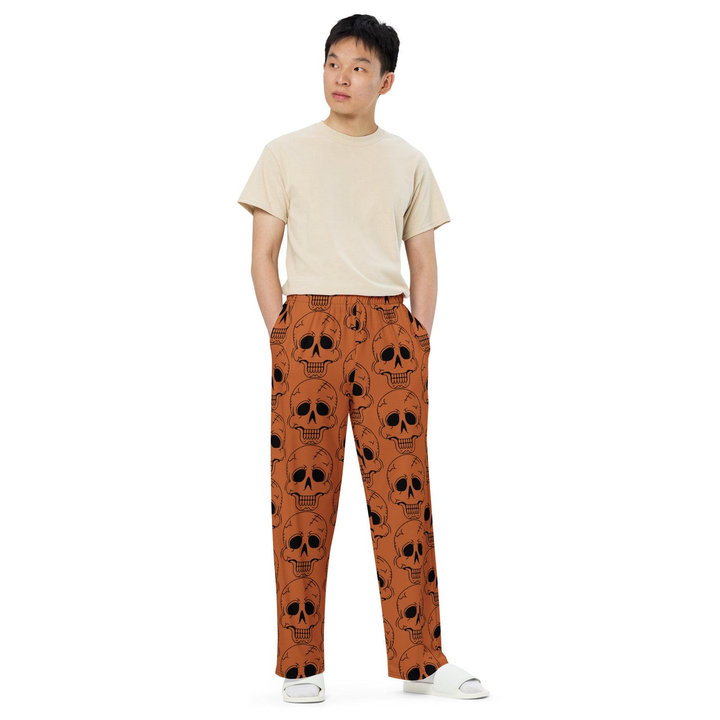 ORANGE LAUGHING SKULL UNISEX LOUNGE PANTS