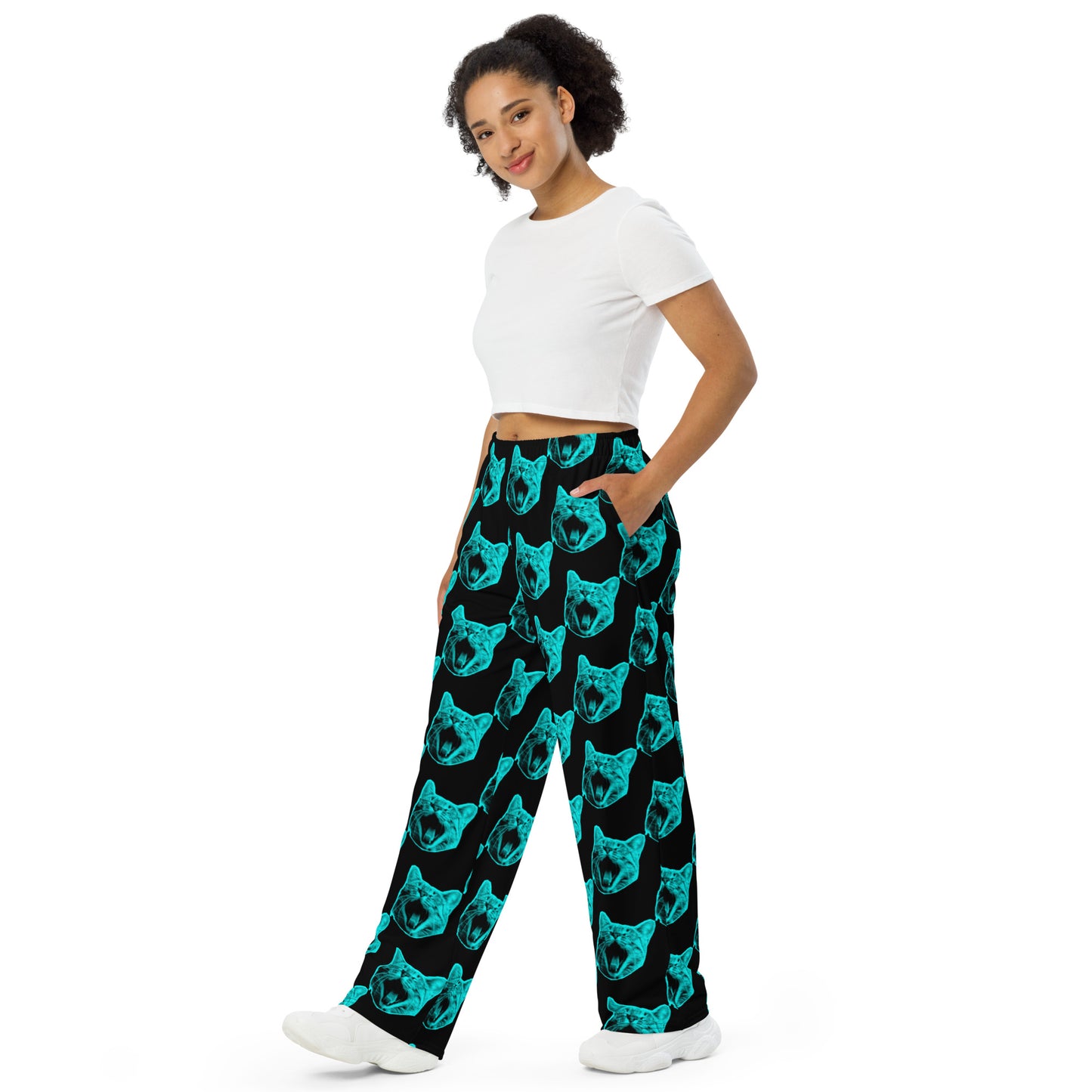 ELECTRIC BLUE CAT UNISEX LOUNGE PANTS