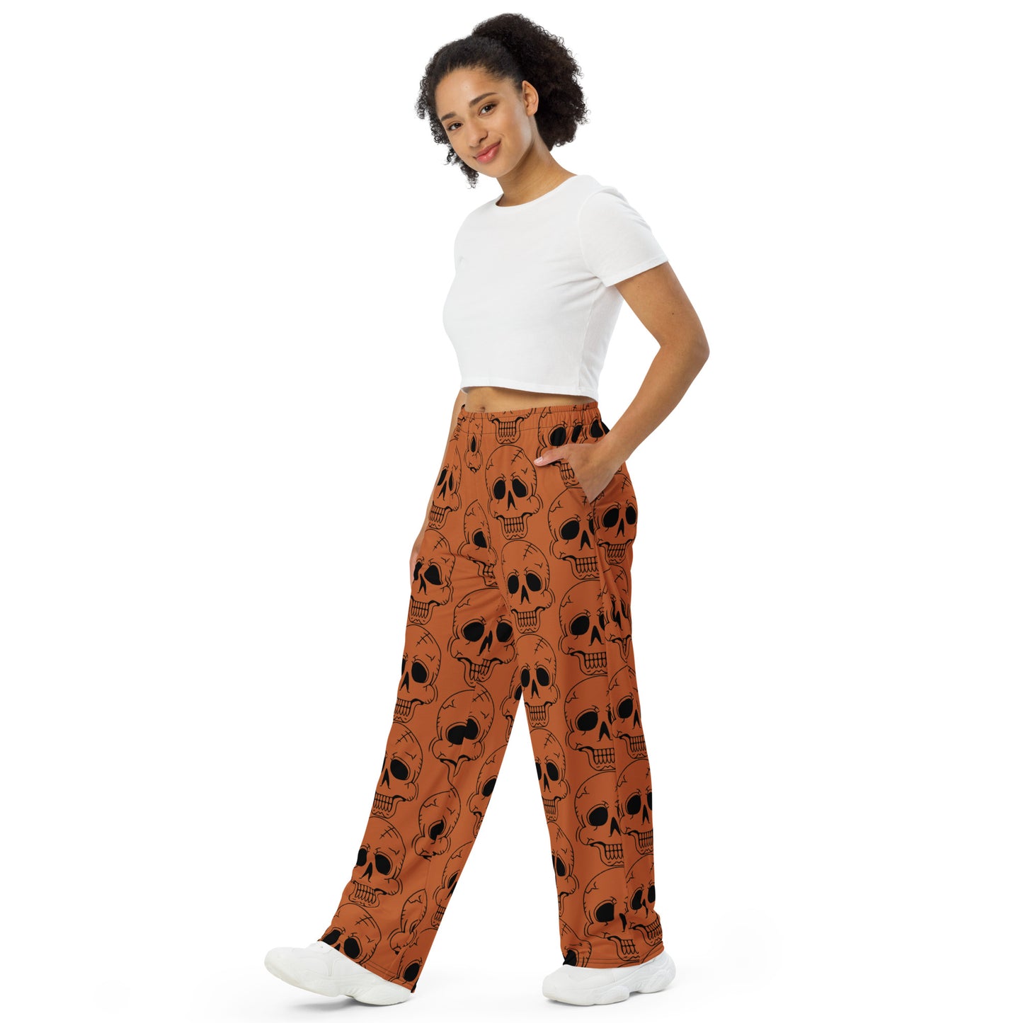 ORANGE LAUGHING SKULL UNISEX LOUNGE PANTS