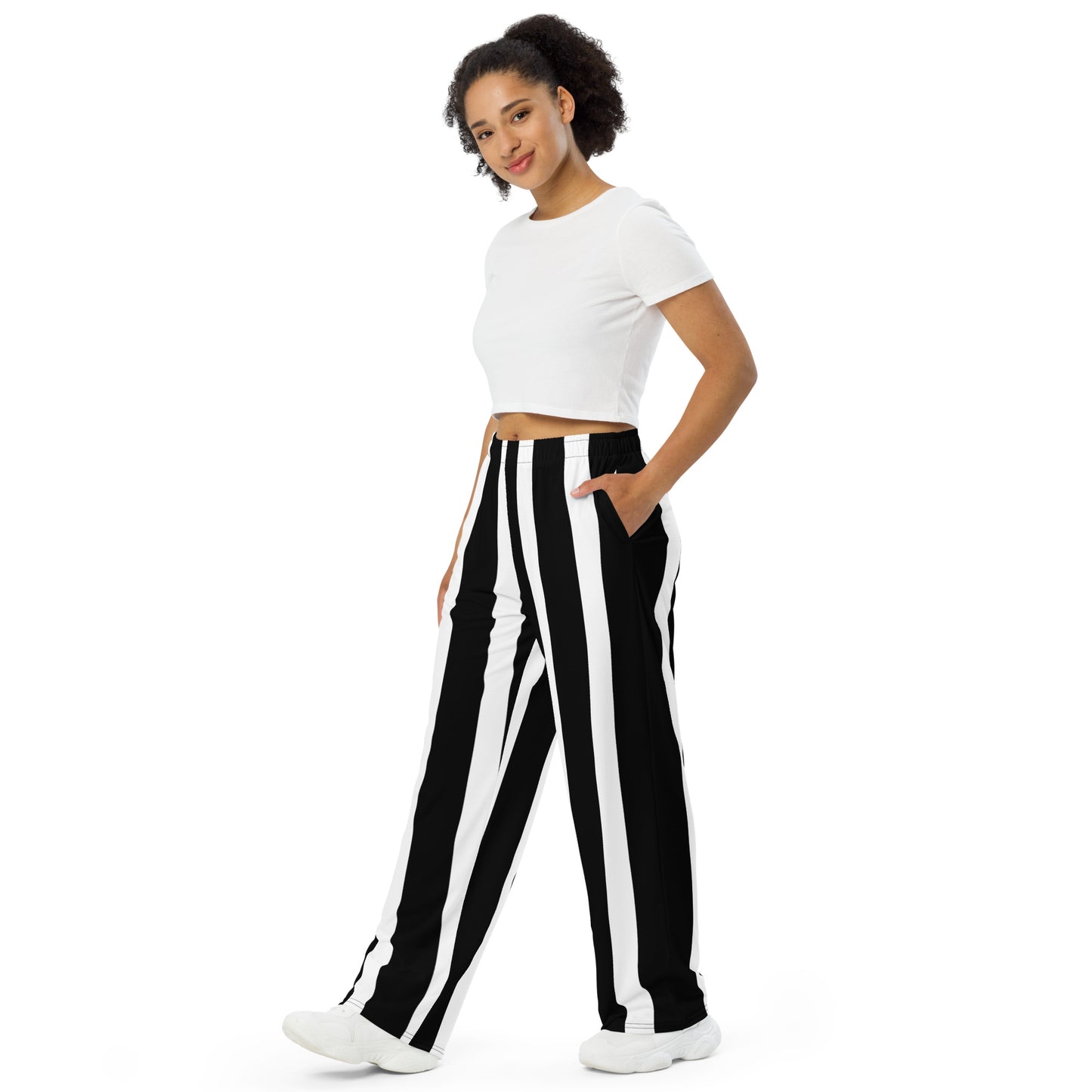 BLACK & WHITE STRIP UNISEX LOUNGE PANTS
