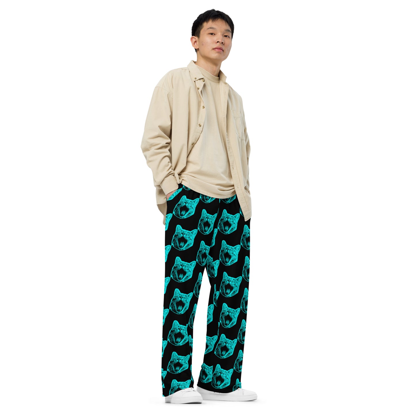 ELECTRIC BLUE CAT UNISEX LOUNGE PANTS