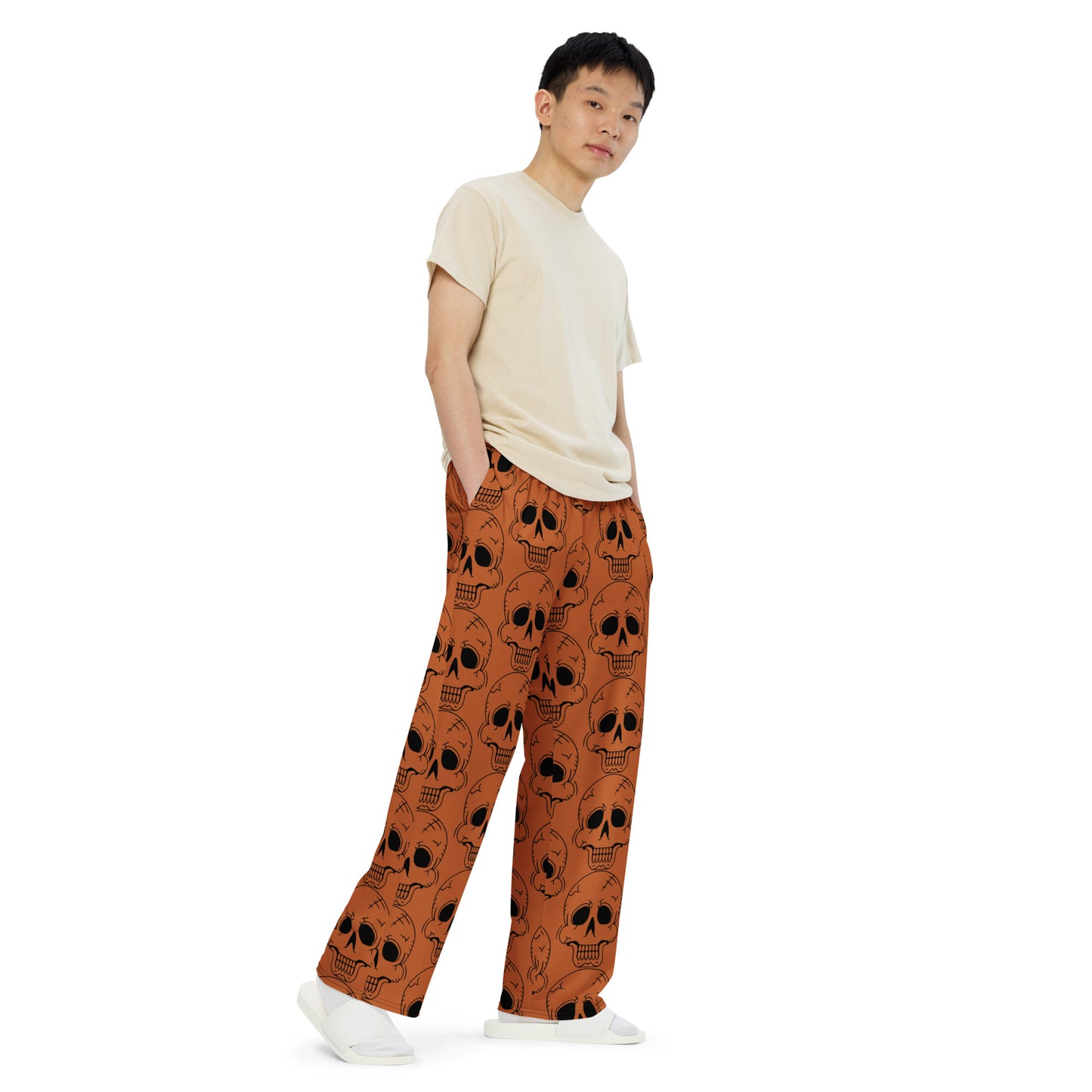 ORANGE LAUGHING SKULL UNISEX LOUNGE PANTS
