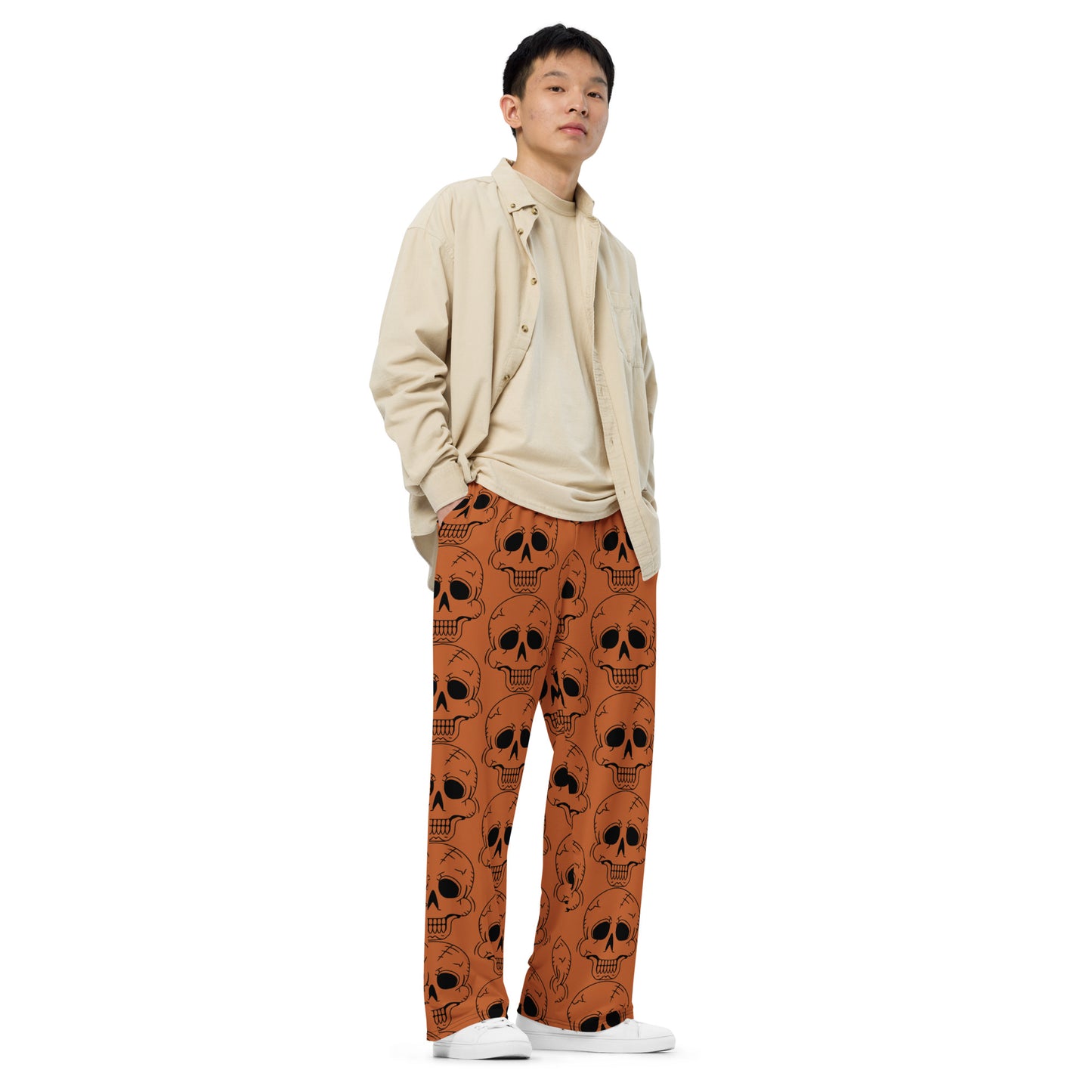 ORANGE LAUGHING SKULL UNISEX LOUNGE PANTS