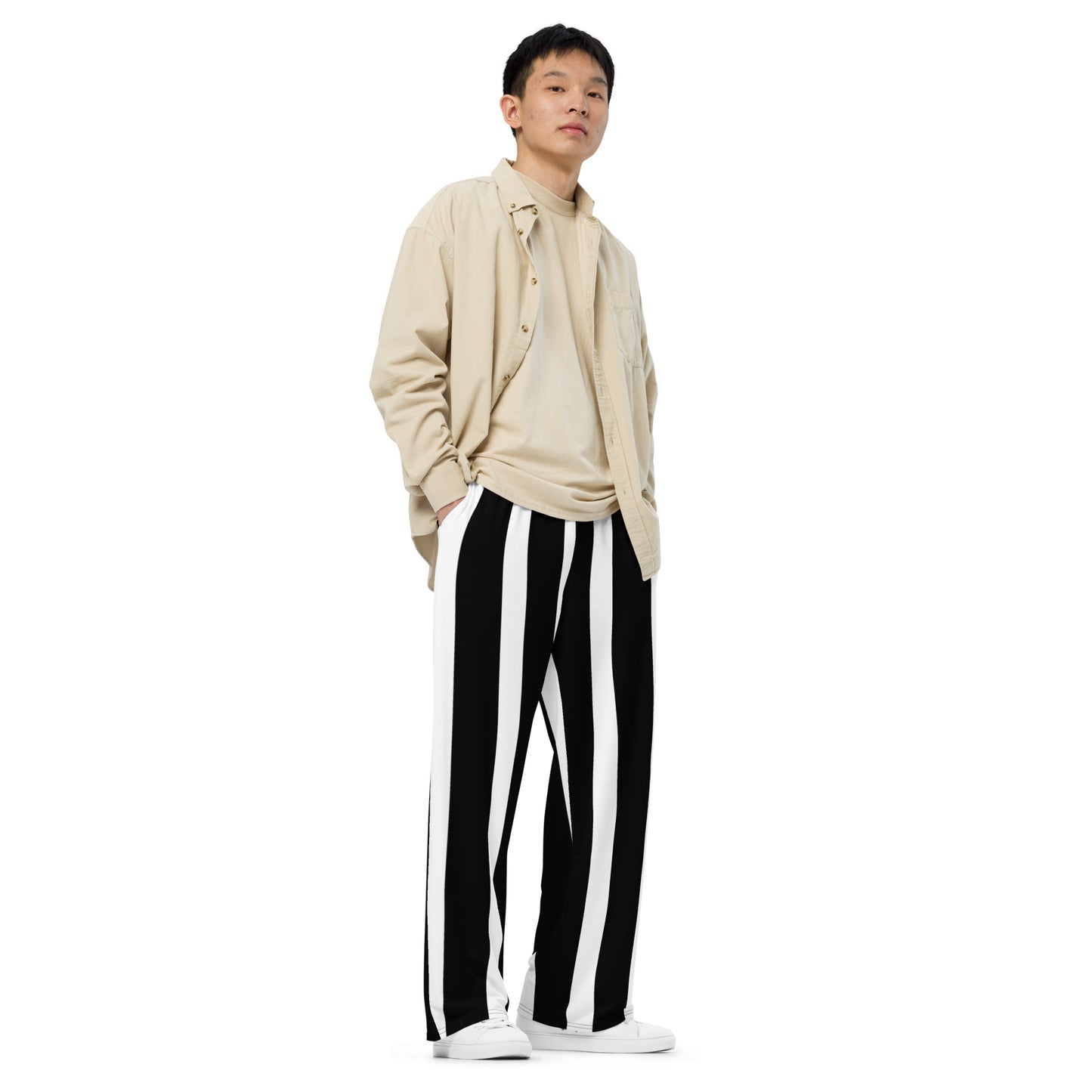 BLACK & WHITE STRIP UNISEX LOUNGE PANTS
