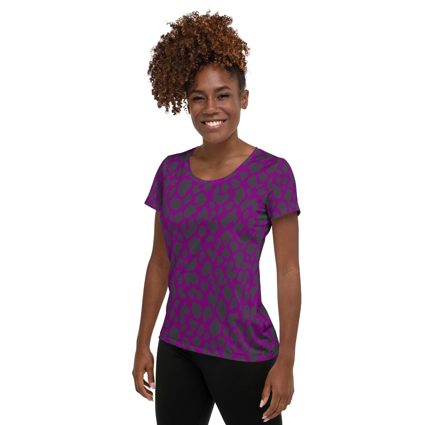PURPLE LEOPARD ATHLETIC TEE