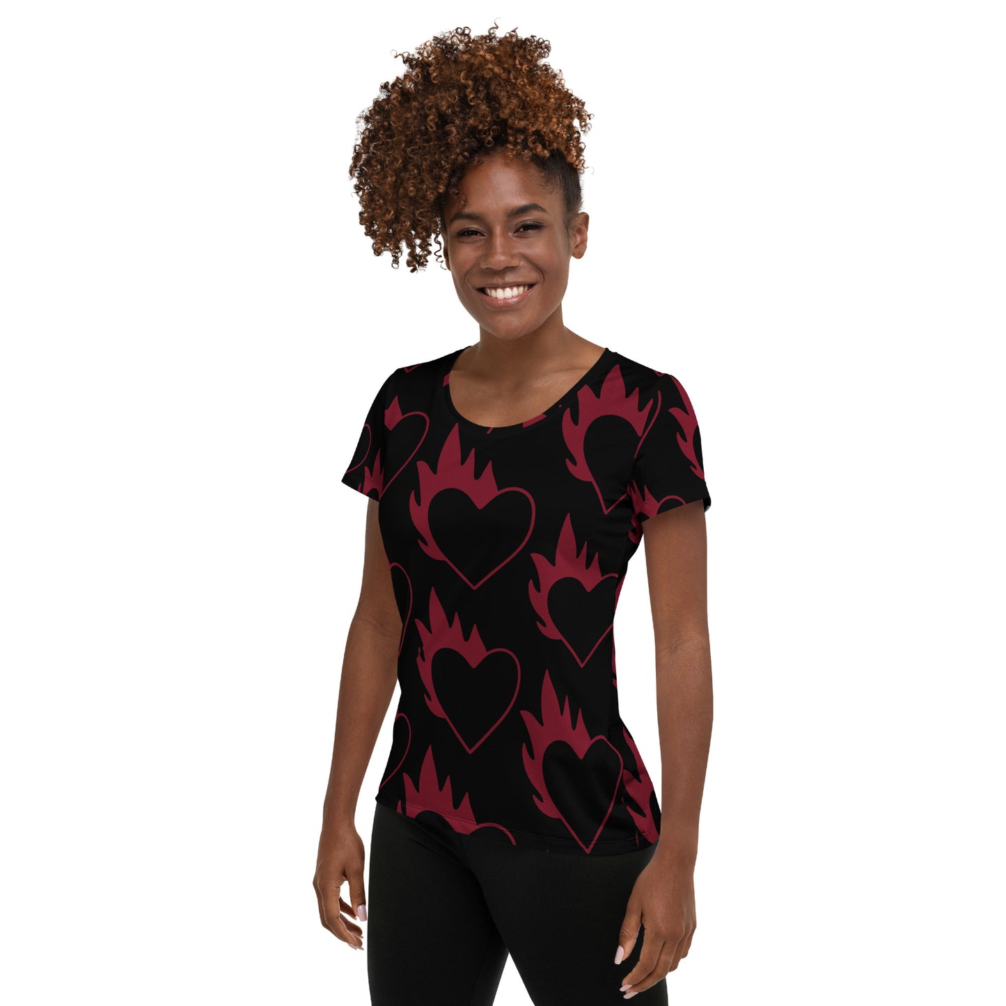 FLAMING HEART ATHLETIC TEE