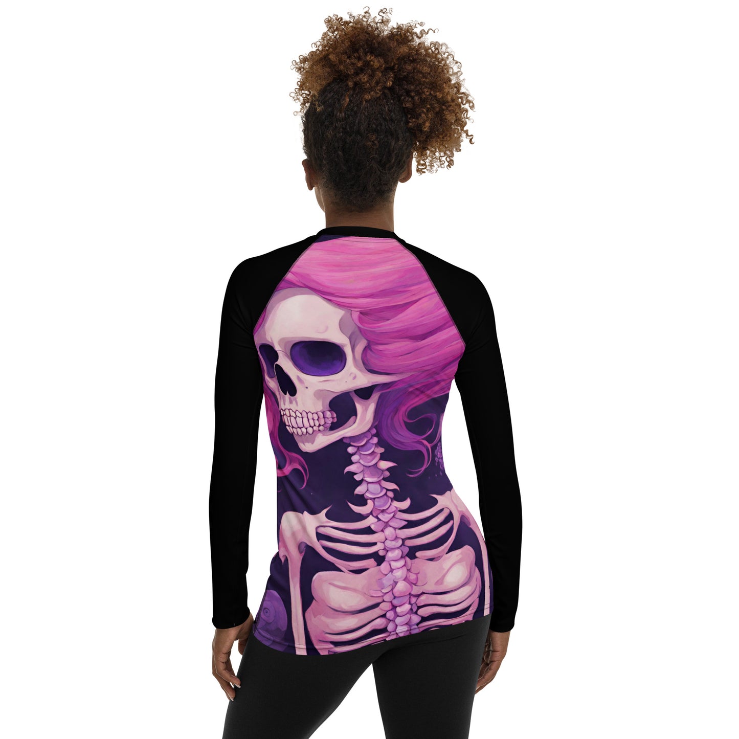 PINK SKELETON WOMEN'S RASH GUARD