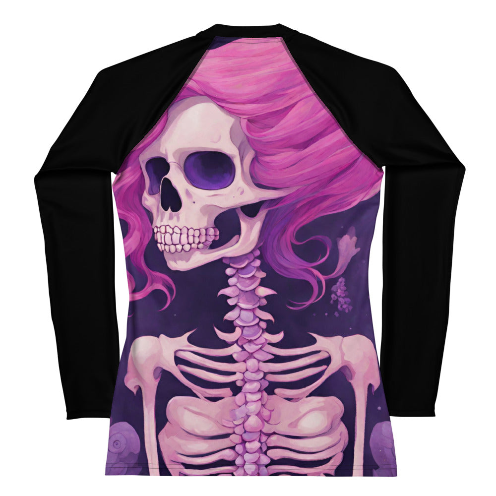 PINK SKELETON WOMEN'S RASH GUARD