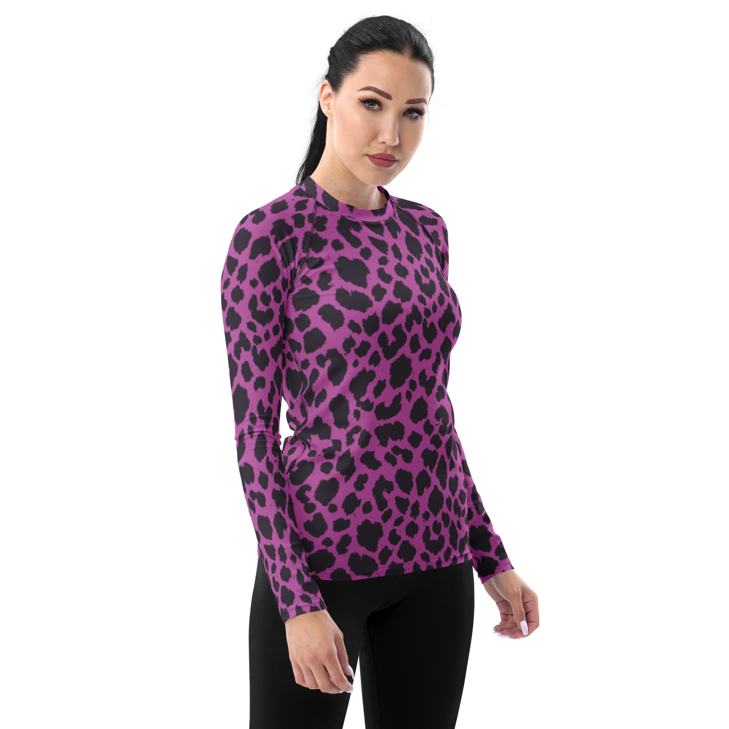 PINK LEOPARD WOMEN'S RASH GUARD