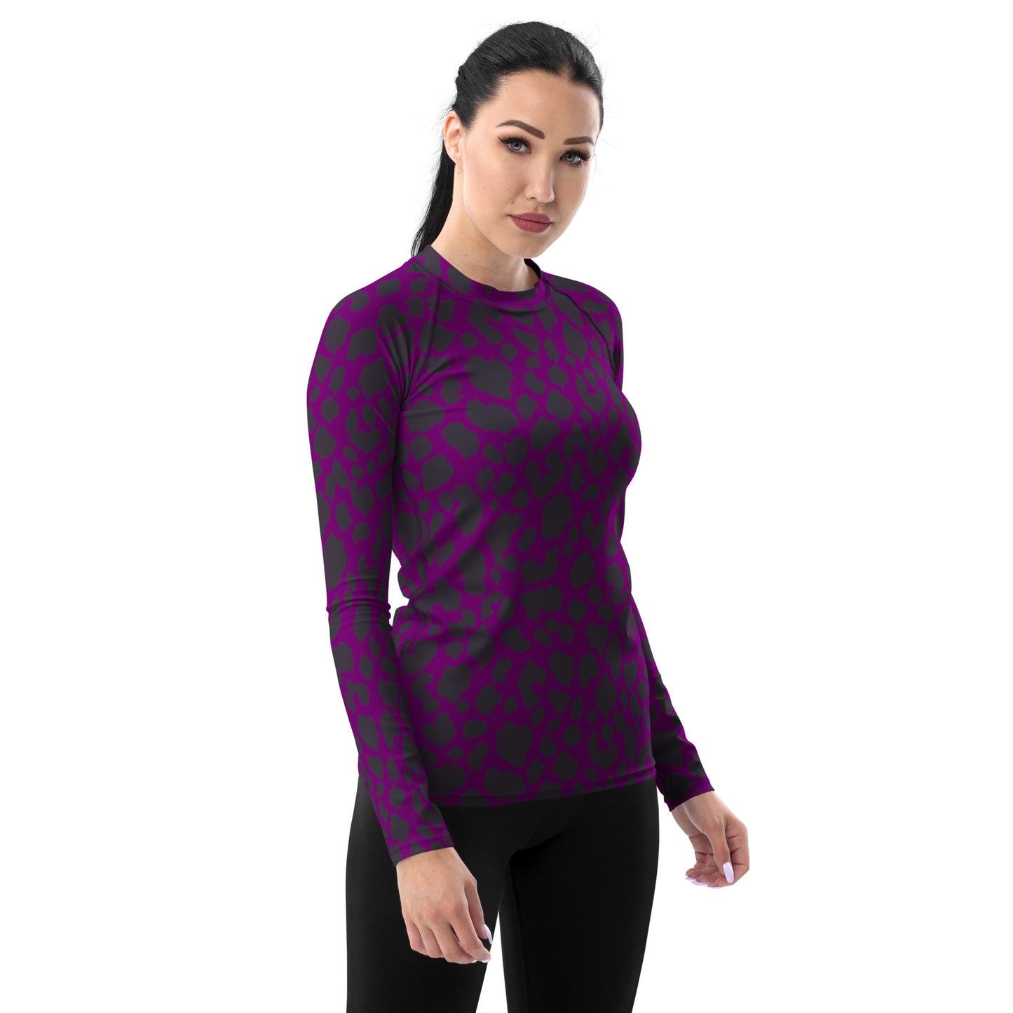 PURPLE LEOPARD WOMEN'S RASH GUARD