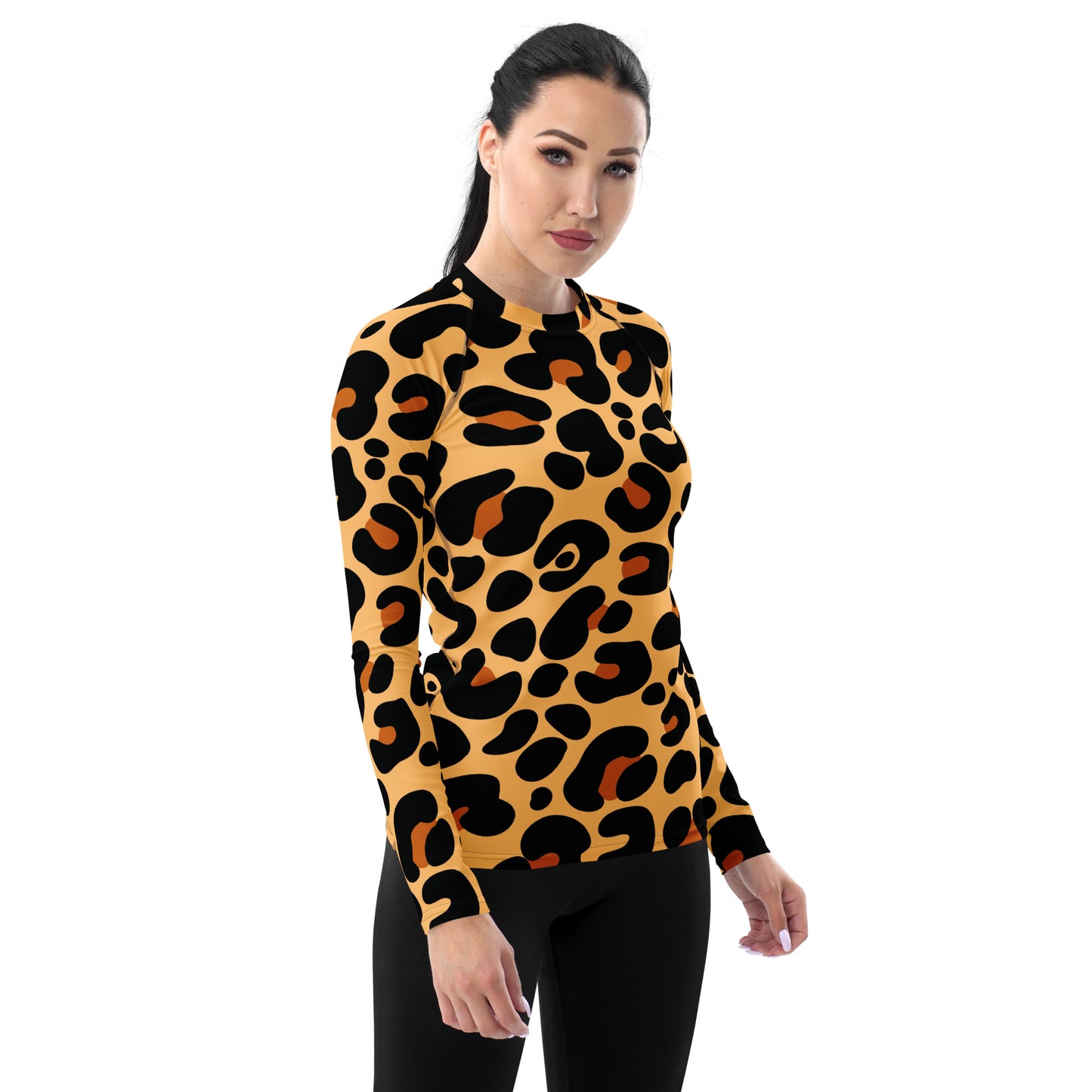 LEOPARD PRINT WOMEN'S RASH GUARD