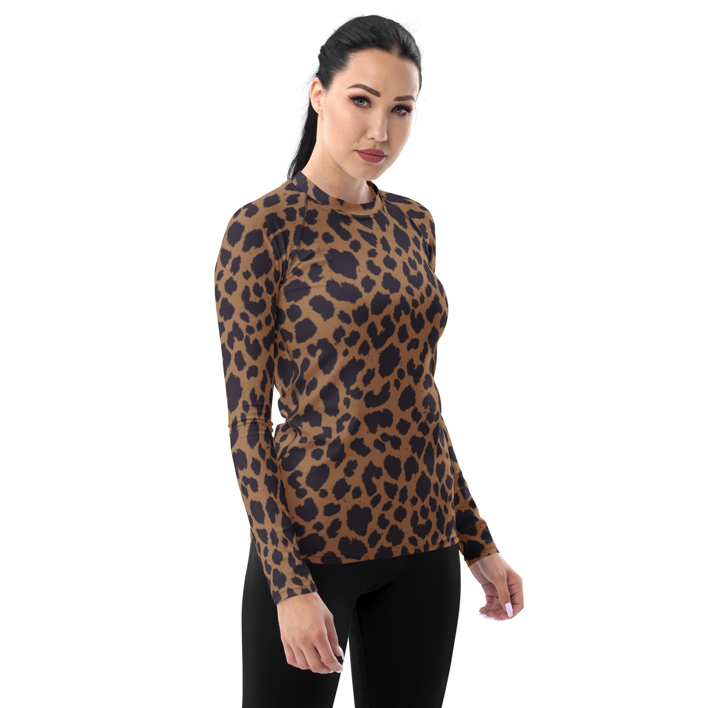 LEOPARD PRINT (B) WOMEN'S RASH GUARD