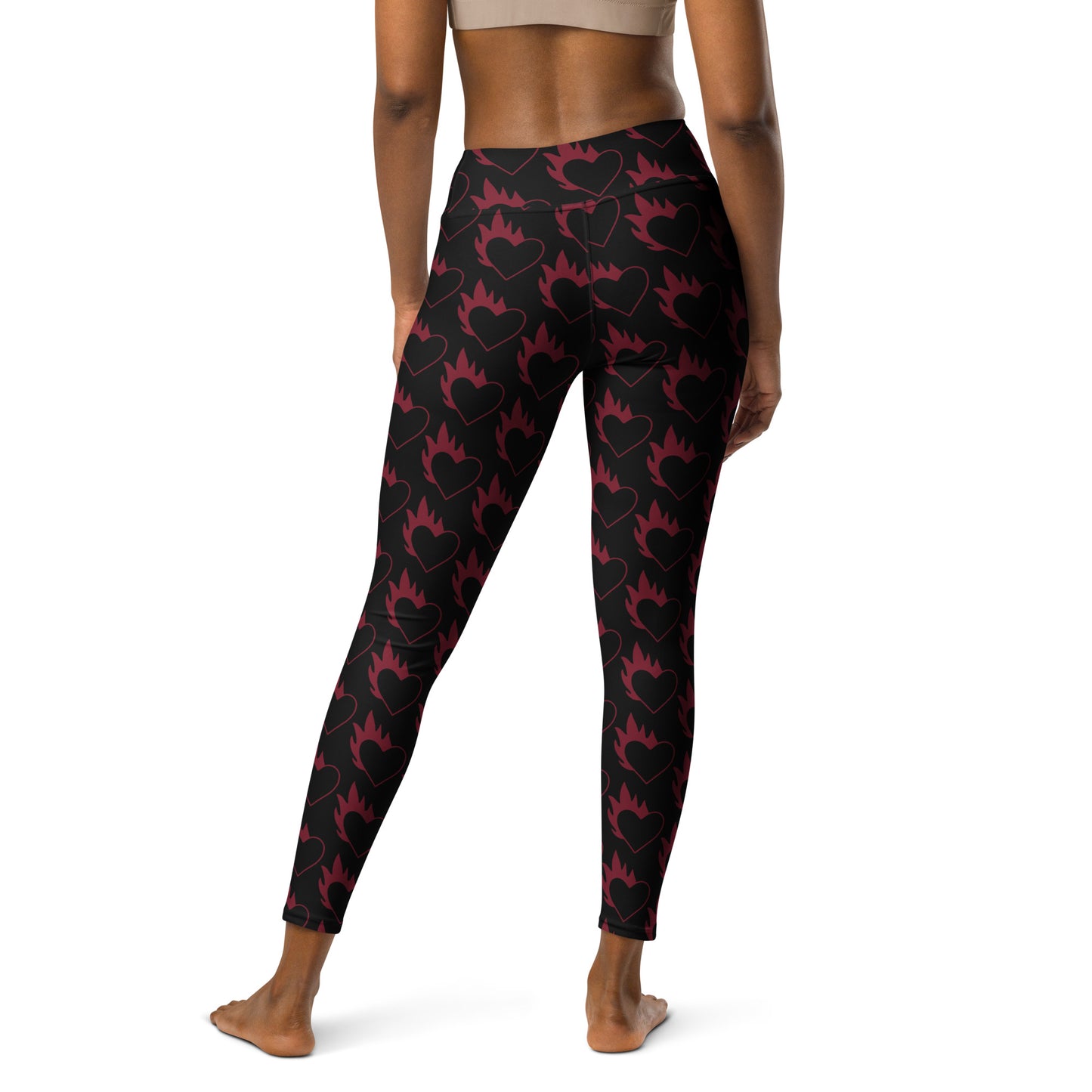 FLAMING HEART YOGA LEGGINGS