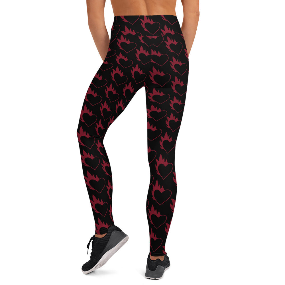 FLAMING HEART YOGA LEGGINGS