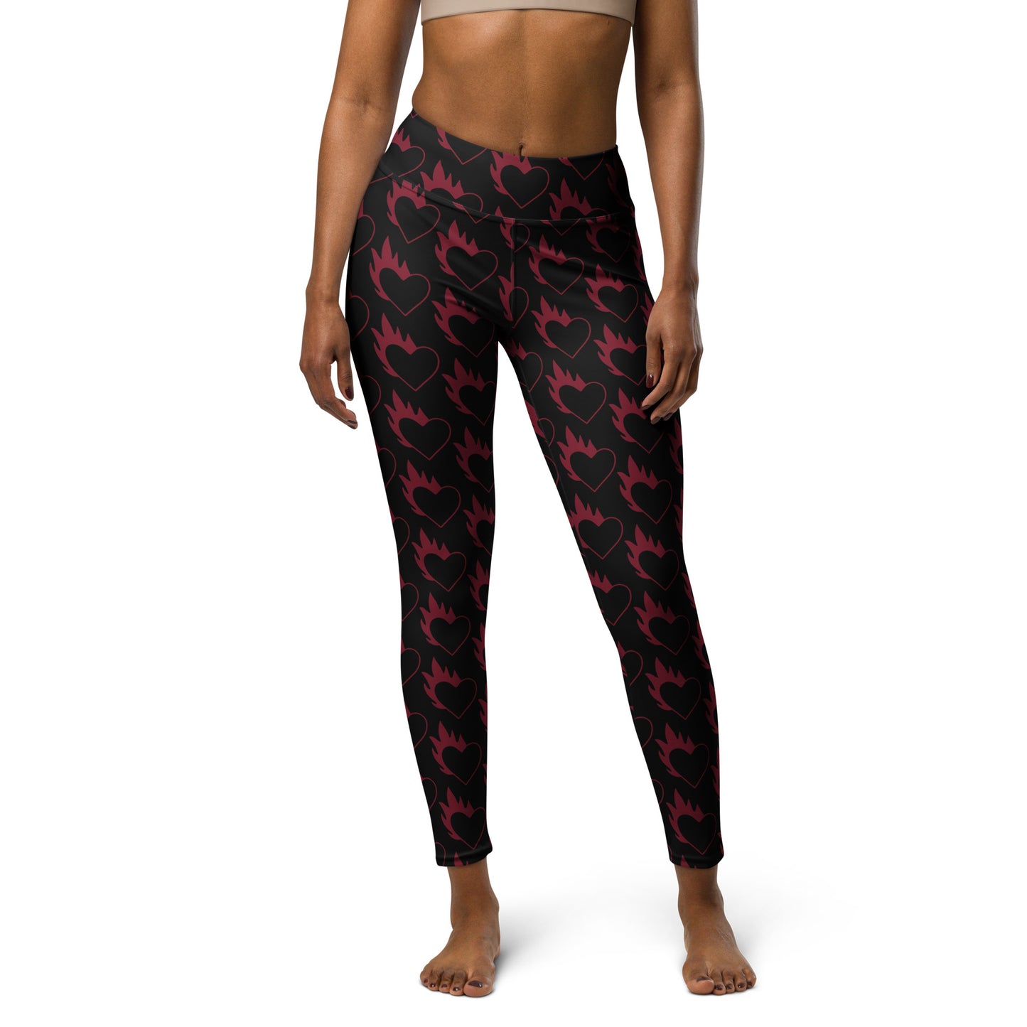 FLAMING HEART YOGA LEGGINGS