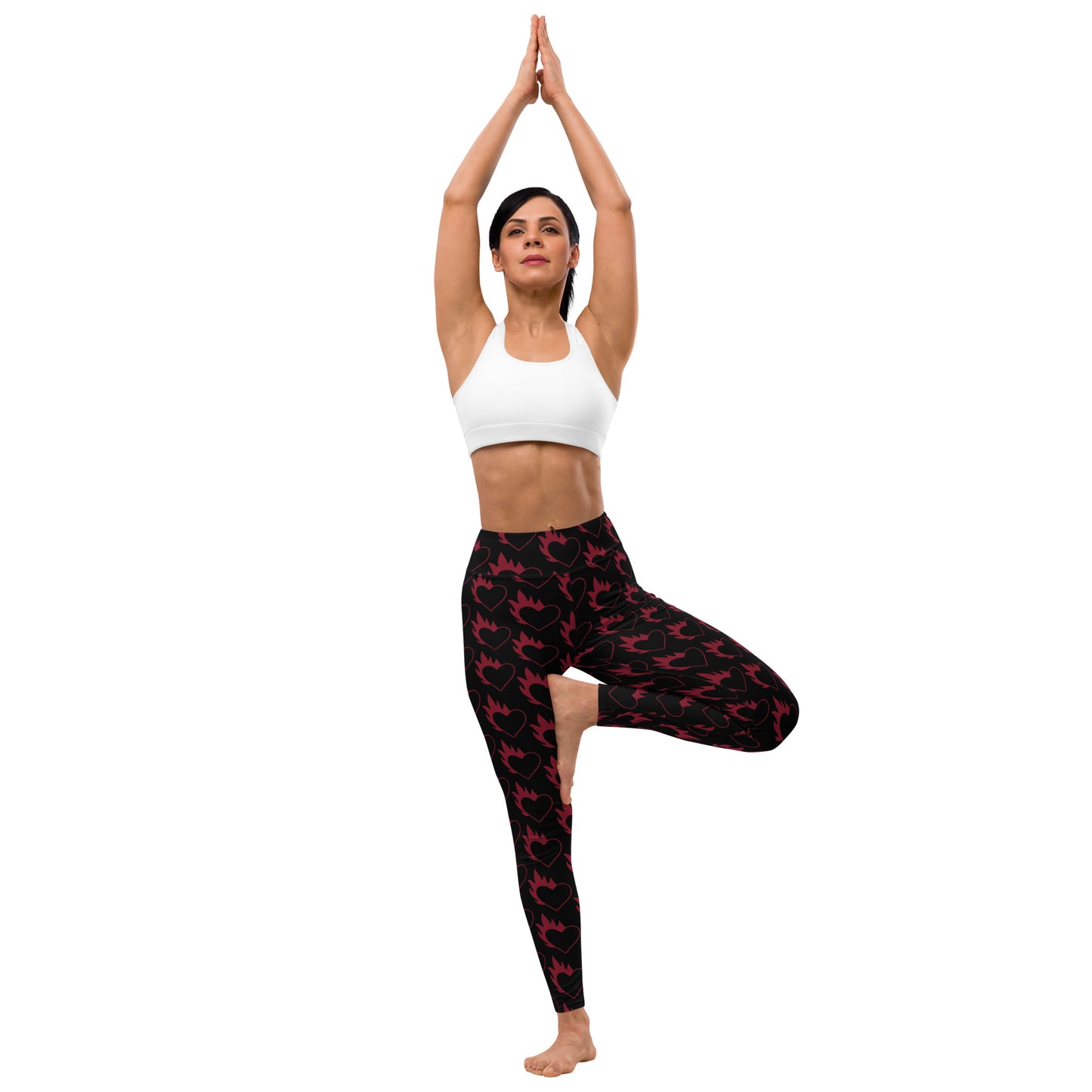 FLAMING HEART YOGA LEGGINGS