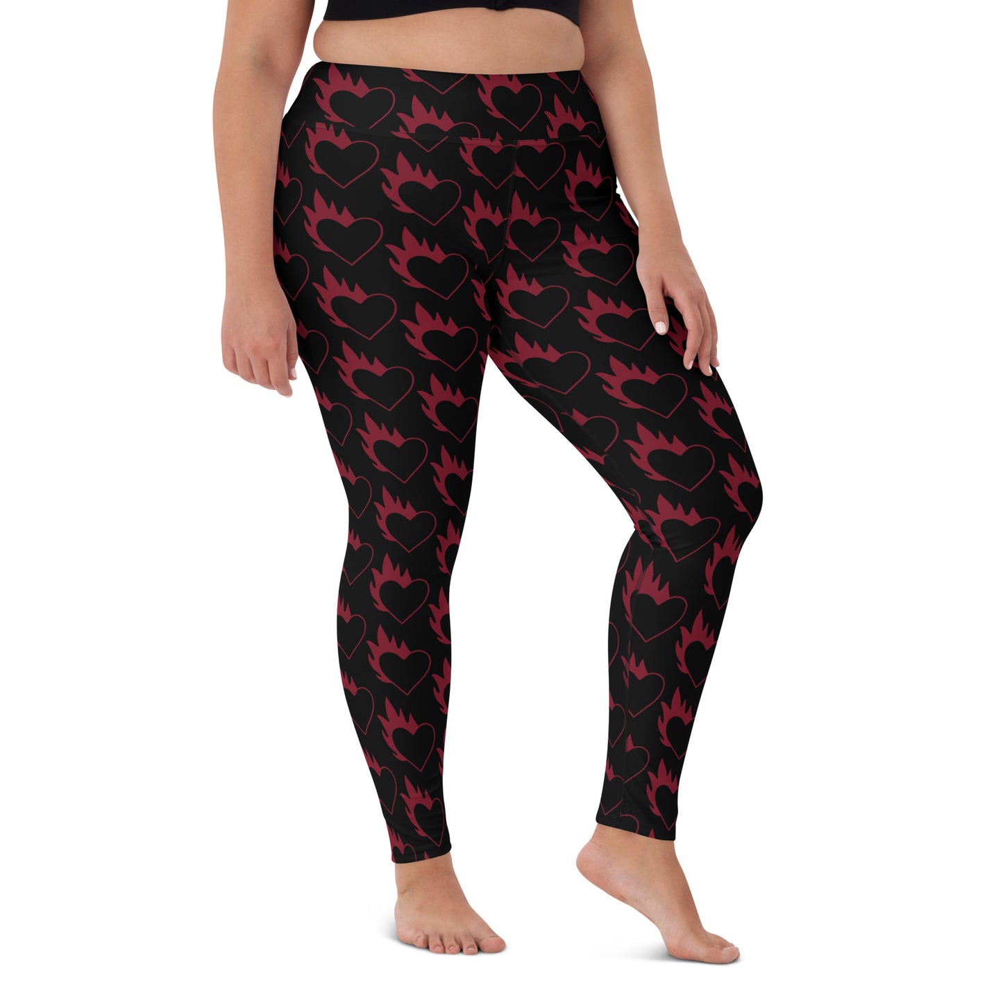 FLAMING HEART YOGA LEGGINGS
