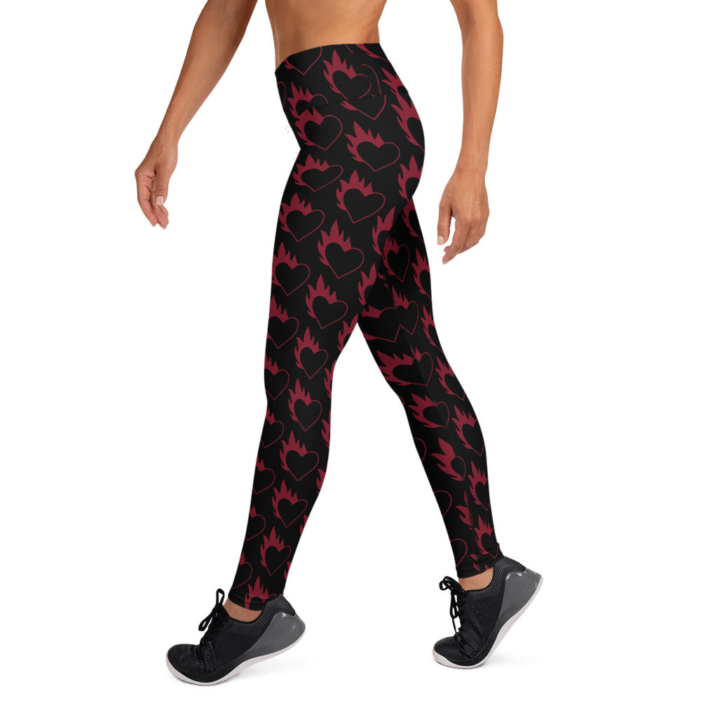 FLAMING HEART YOGA LEGGINGS