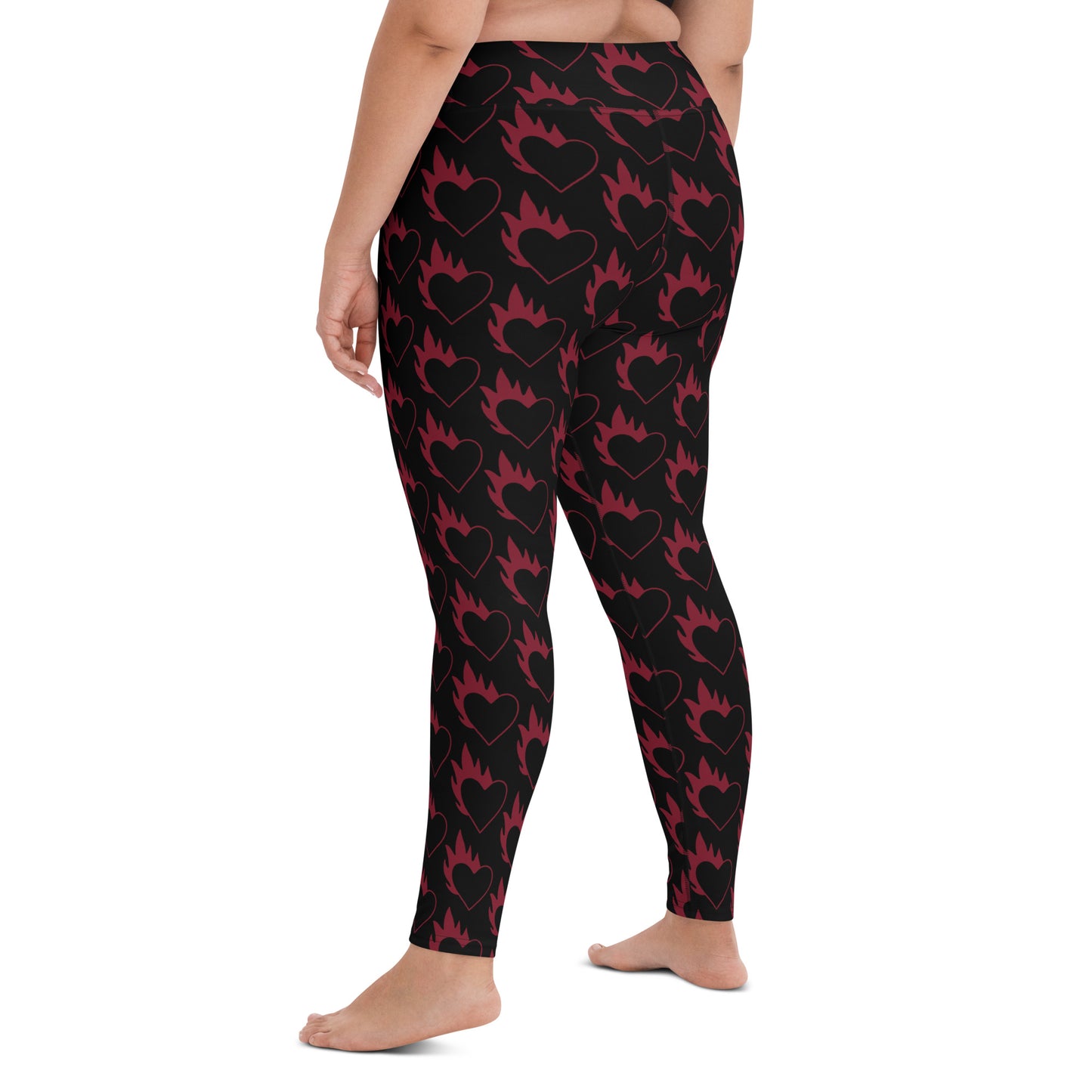FLAMING HEART YOGA LEGGINGS