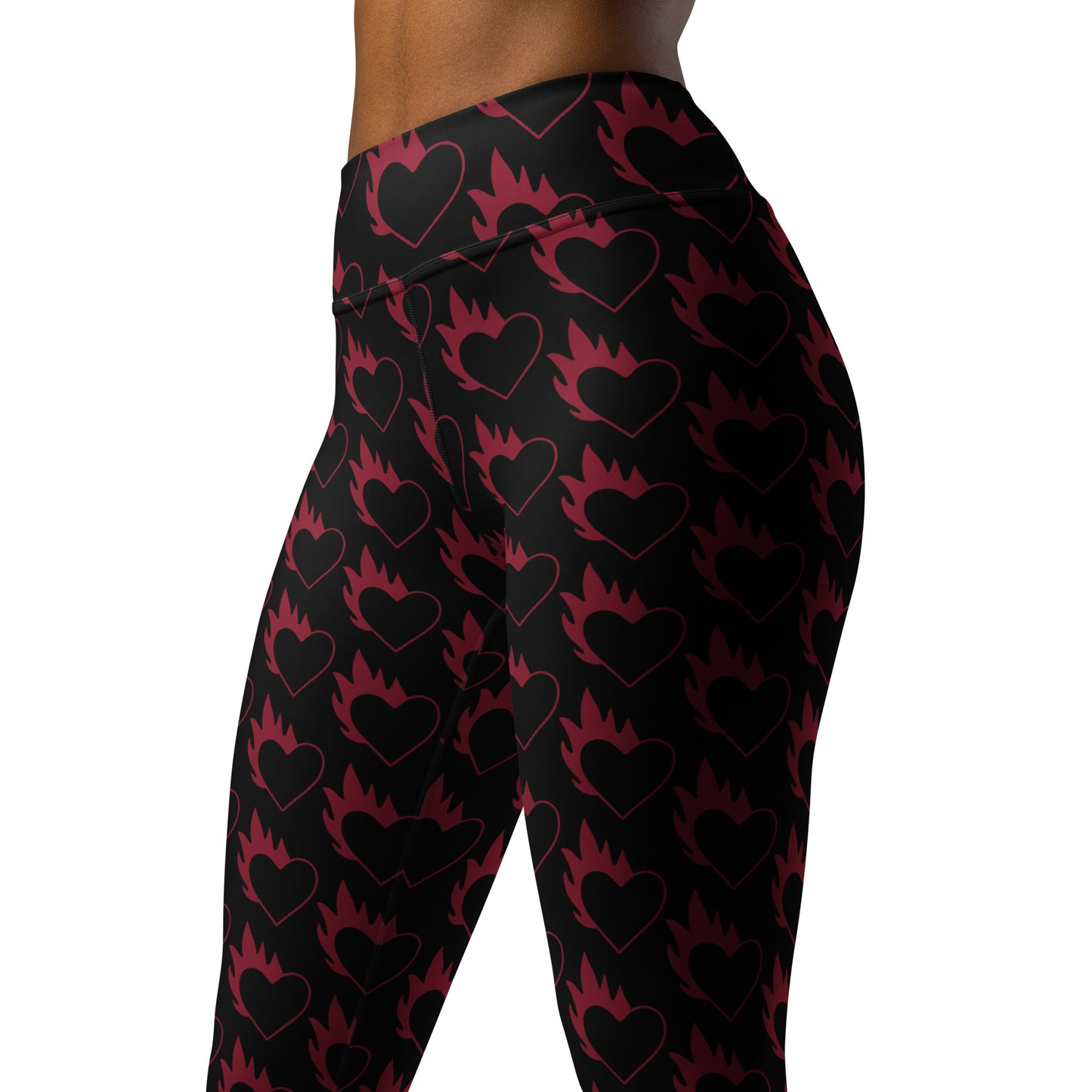 FLAMING HEART YOGA LEGGINGS