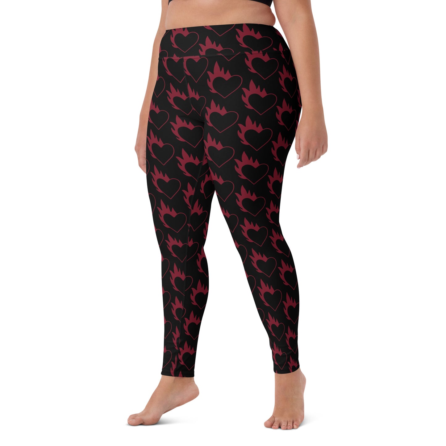 FLAMING HEART YOGA LEGGINGS