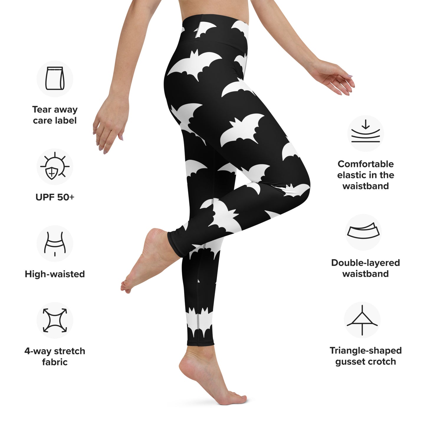 WHITE BAT YOGA LEGGINGS