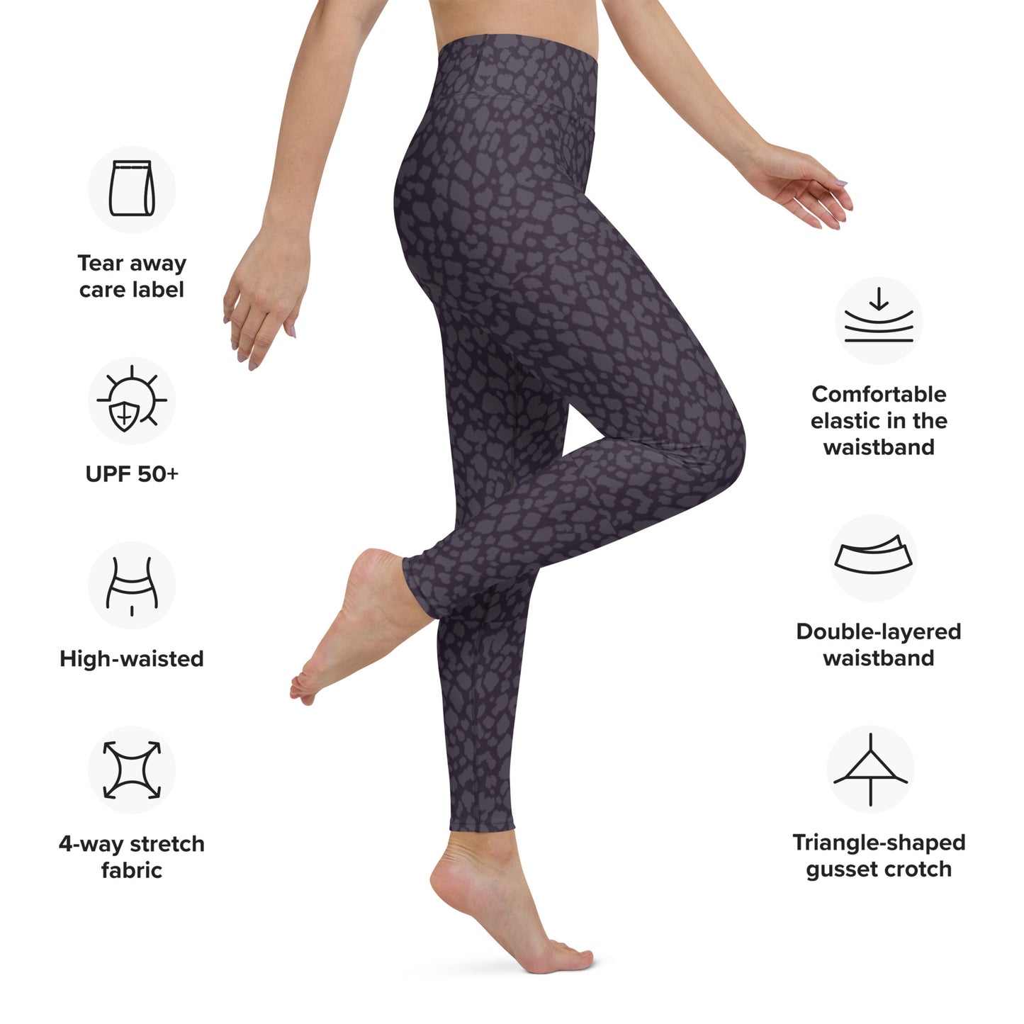 BLACK LEOPARD YOGA LEGGINGS