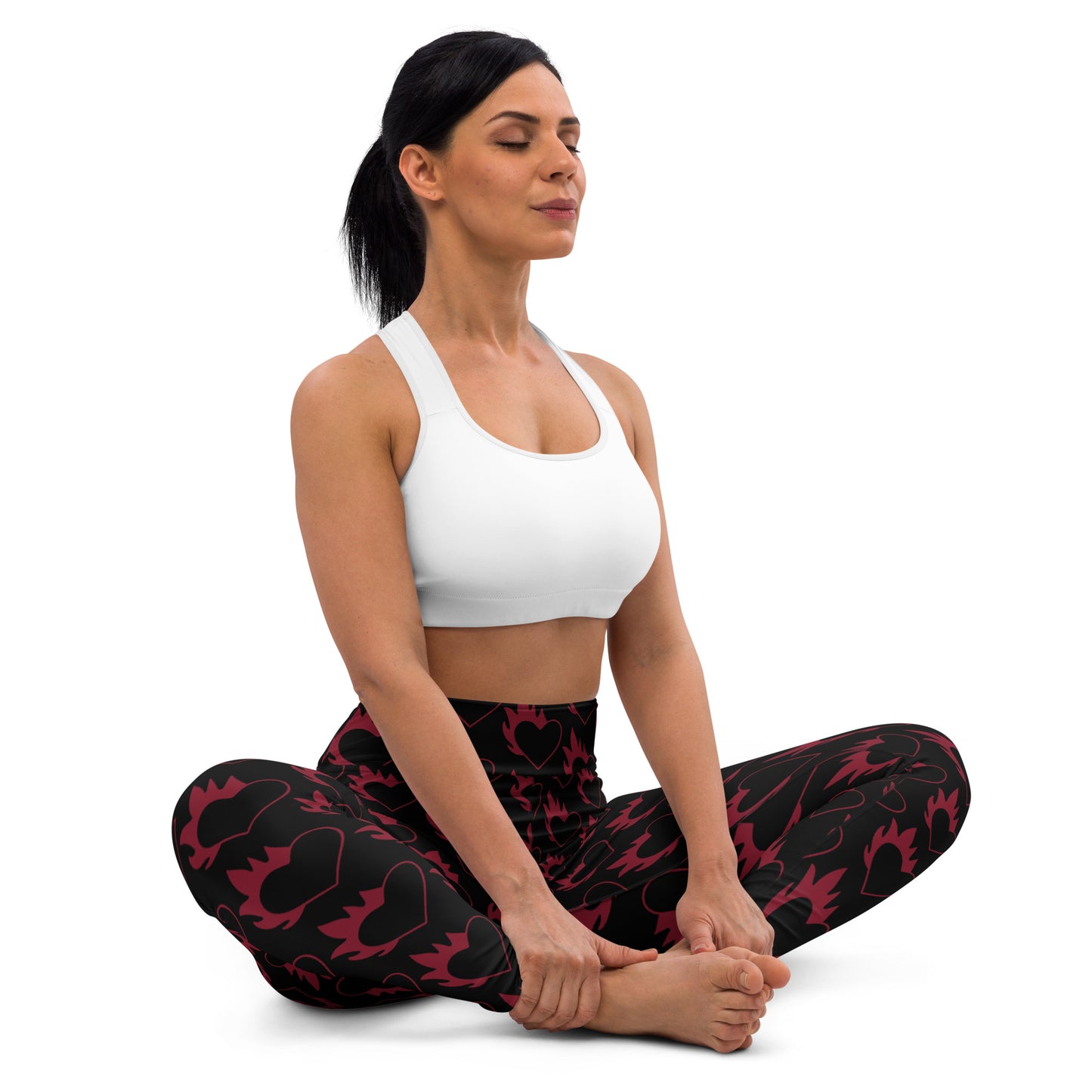 FLAMING HEART YOGA LEGGINGS