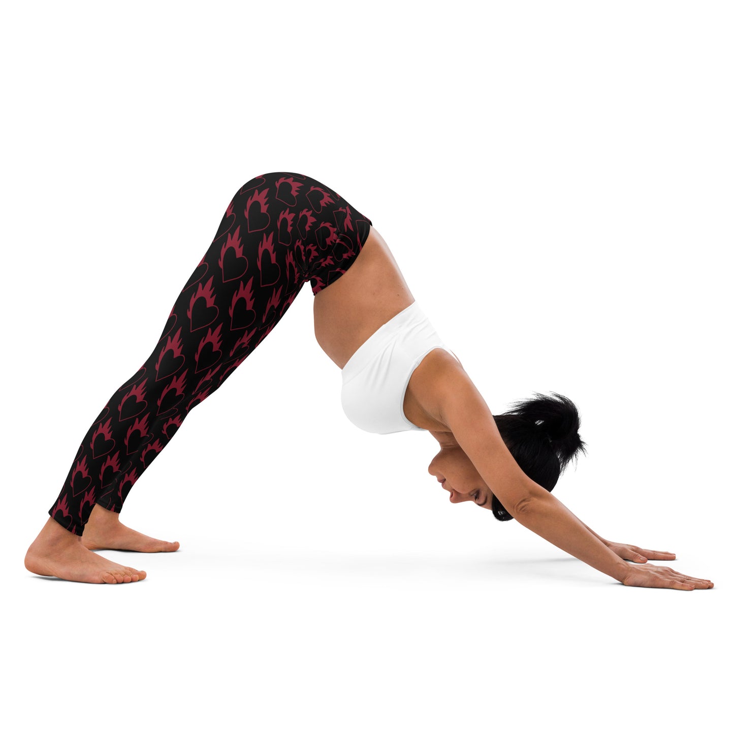 FLAMING HEART YOGA LEGGINGS