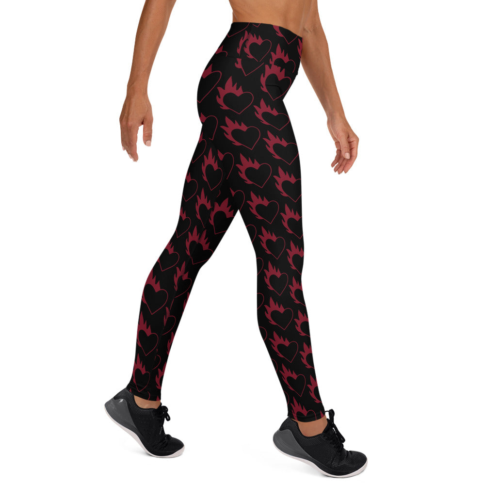 FLAMING HEART YOGA LEGGINGS