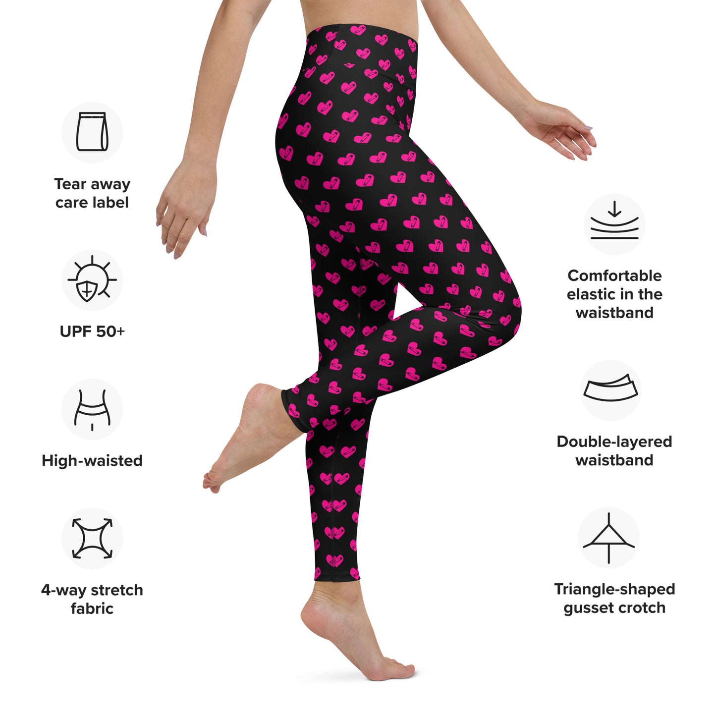 PINNED HEART YOGA LEGGINGS