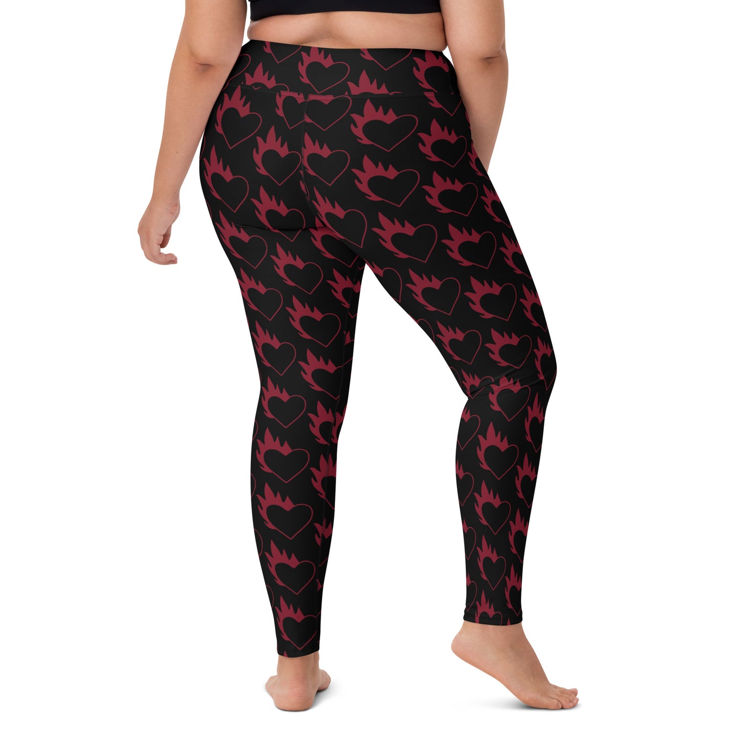 FLAMING HEART YOGA LEGGINGS