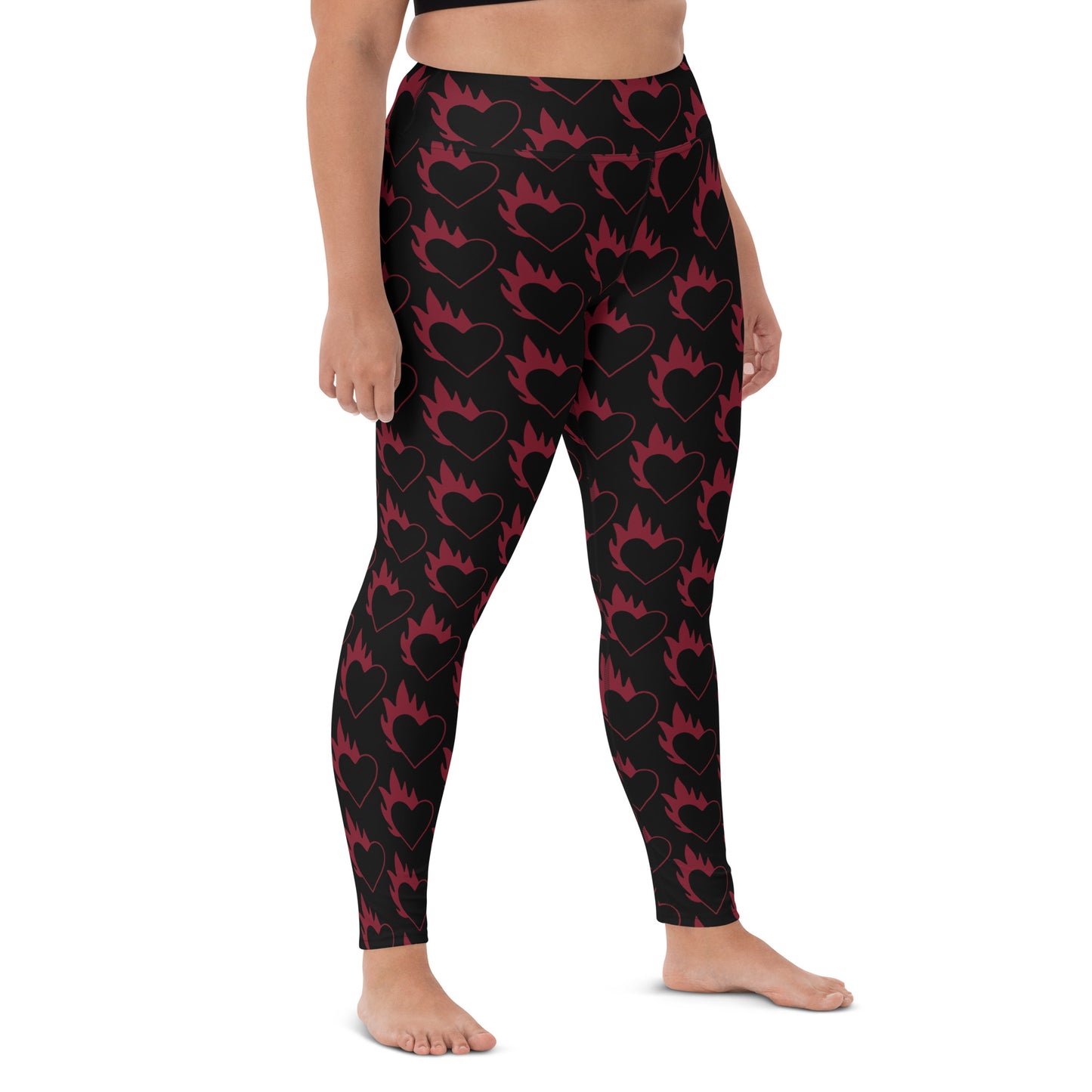 FLAMING HEART YOGA LEGGINGS