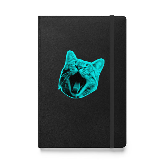 ELECTRIC BLUE CAT HARDCOVER BOUND NOTEBOOK