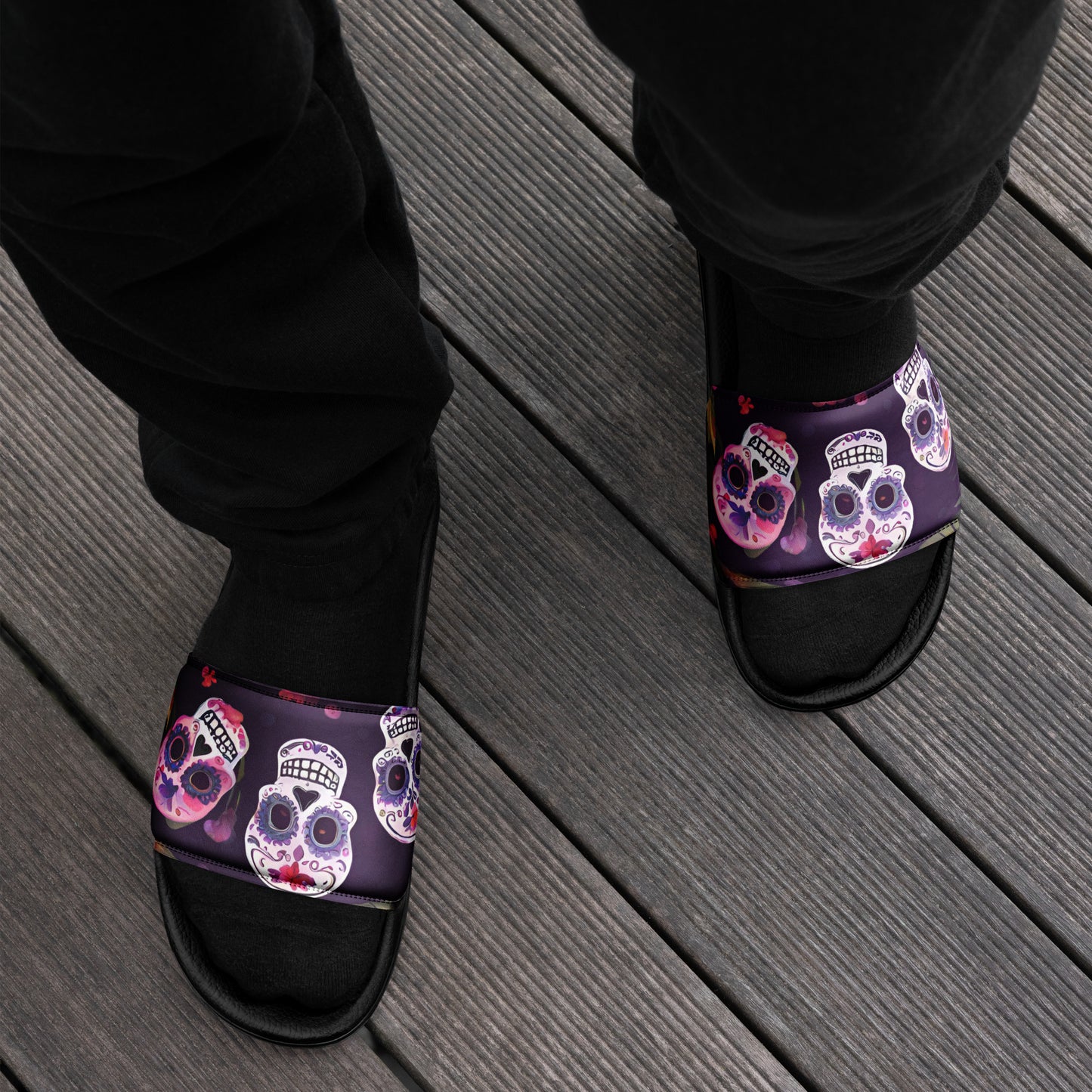 FOUR TROPICAL SKULLS MEN'S SLIDES
