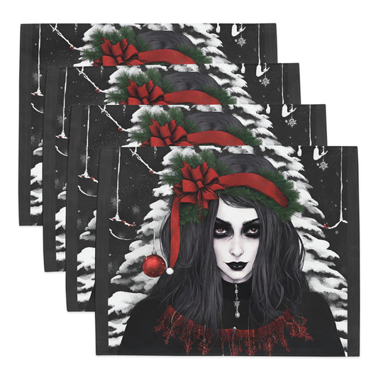 GOTH GIRL BOW PLACEMAT SET
