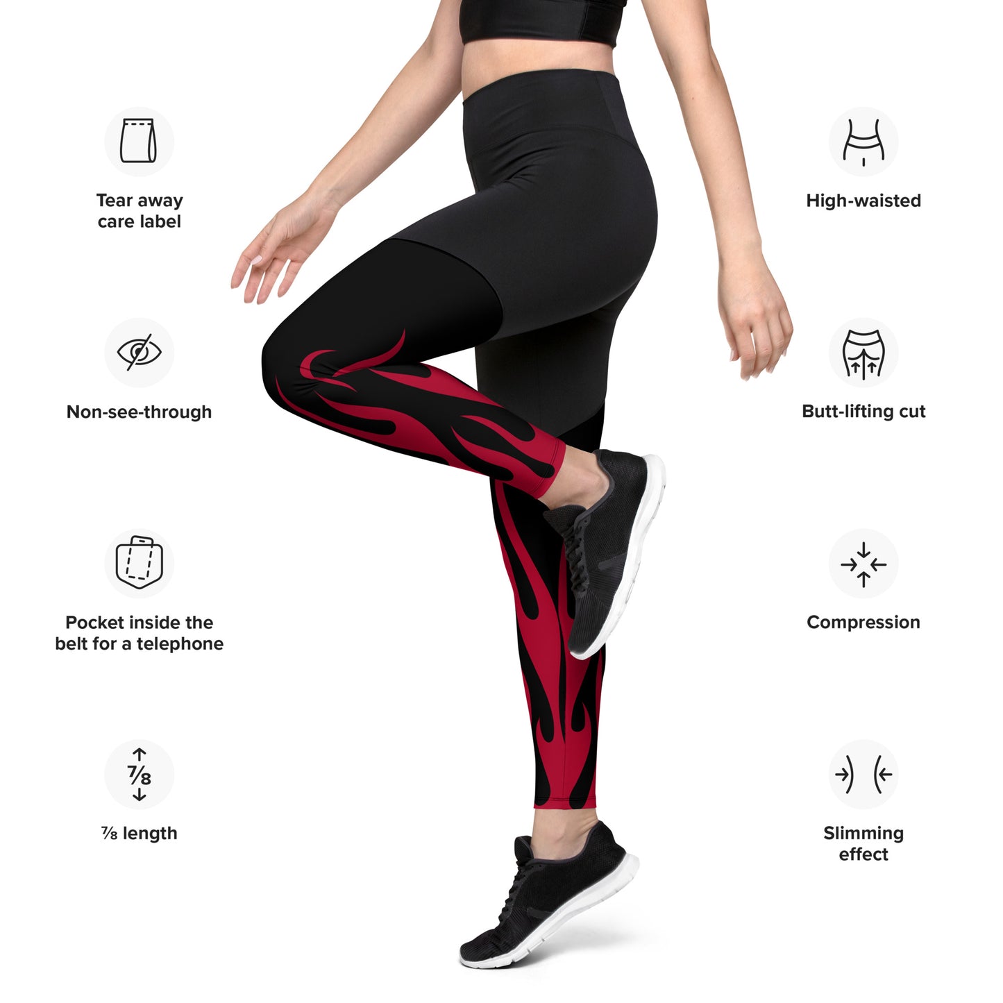 RED FLAME SPORTS LEGGINGS
