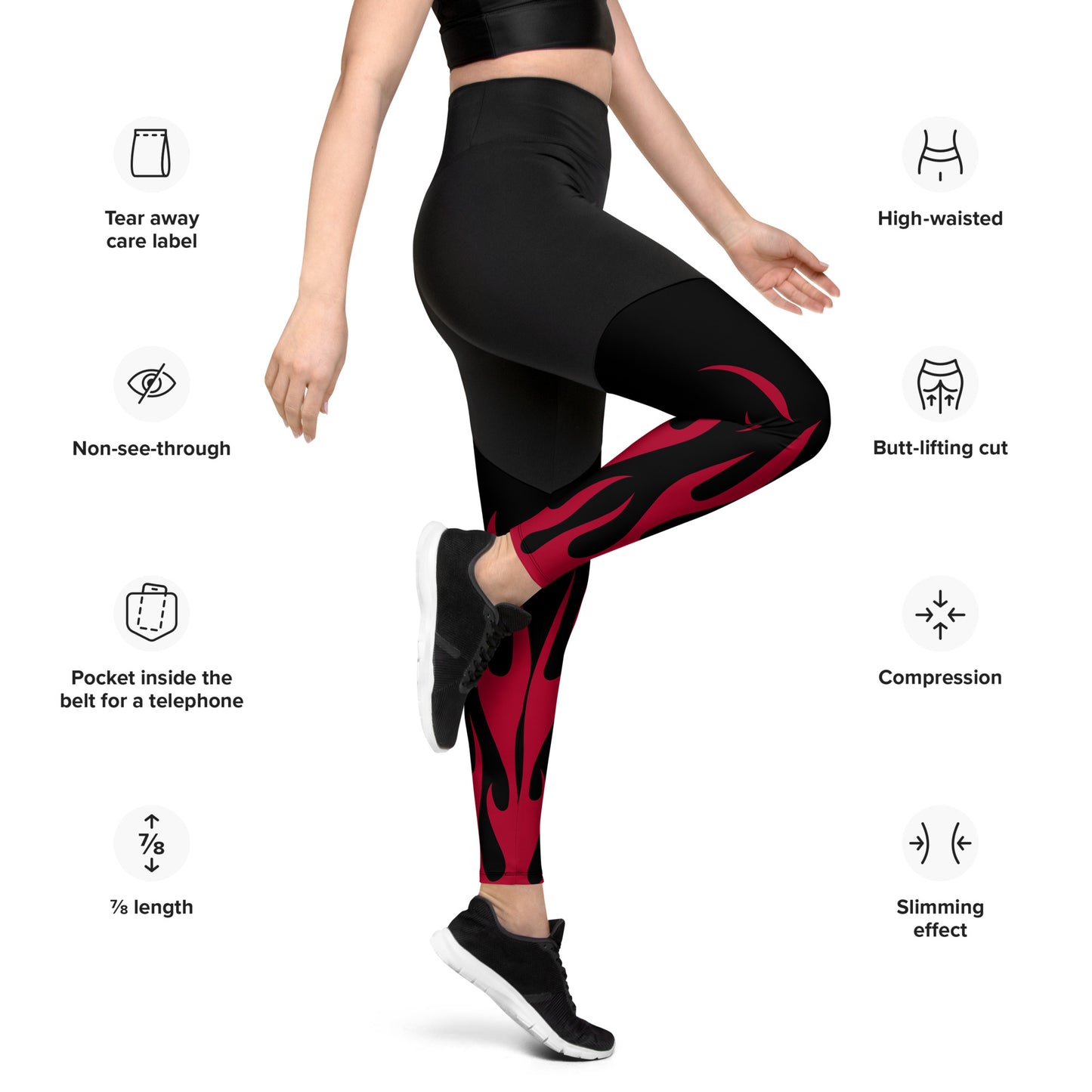 RED FLAME SPORTS LEGGINGS
