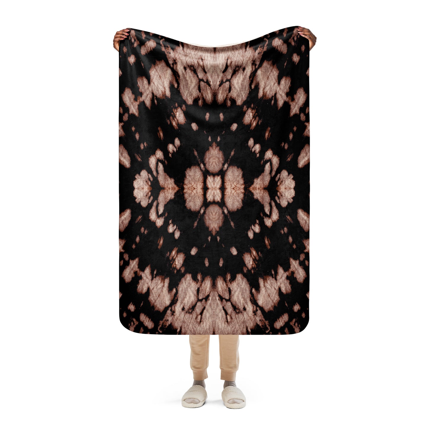 ABSTRACT BROWN SHERPA BLANKET