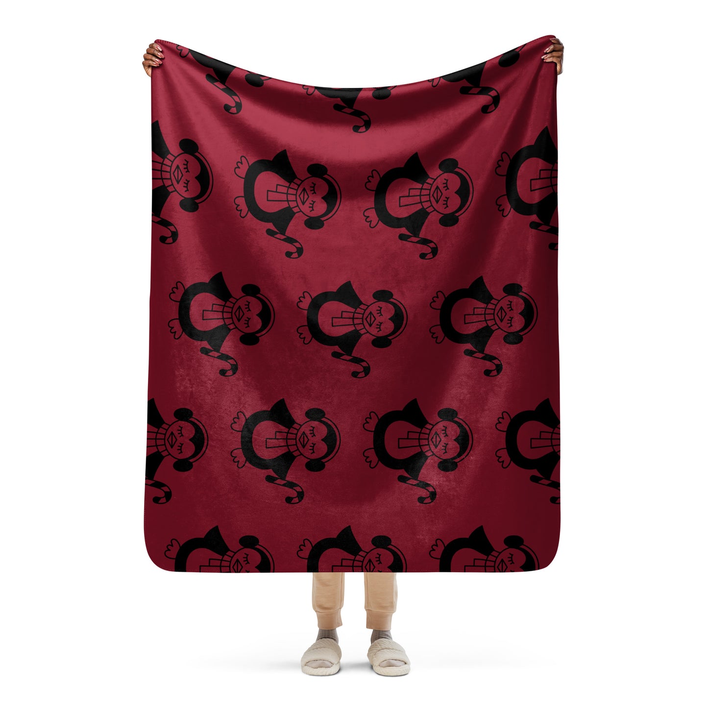 CHRISTMAS PENGUIN SHERPA BLANKET