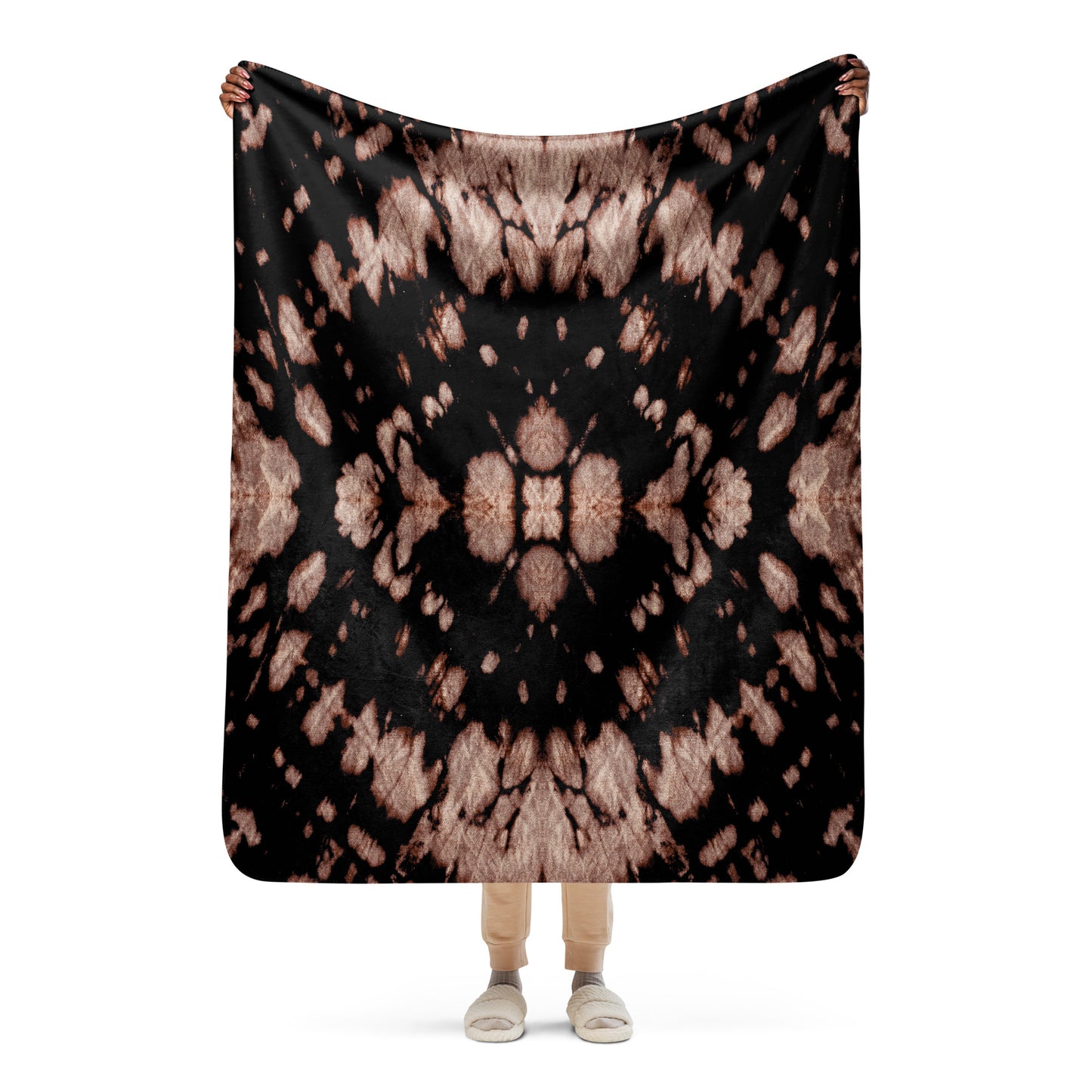 ABSTRACT BROWN SHERPA BLANKET
