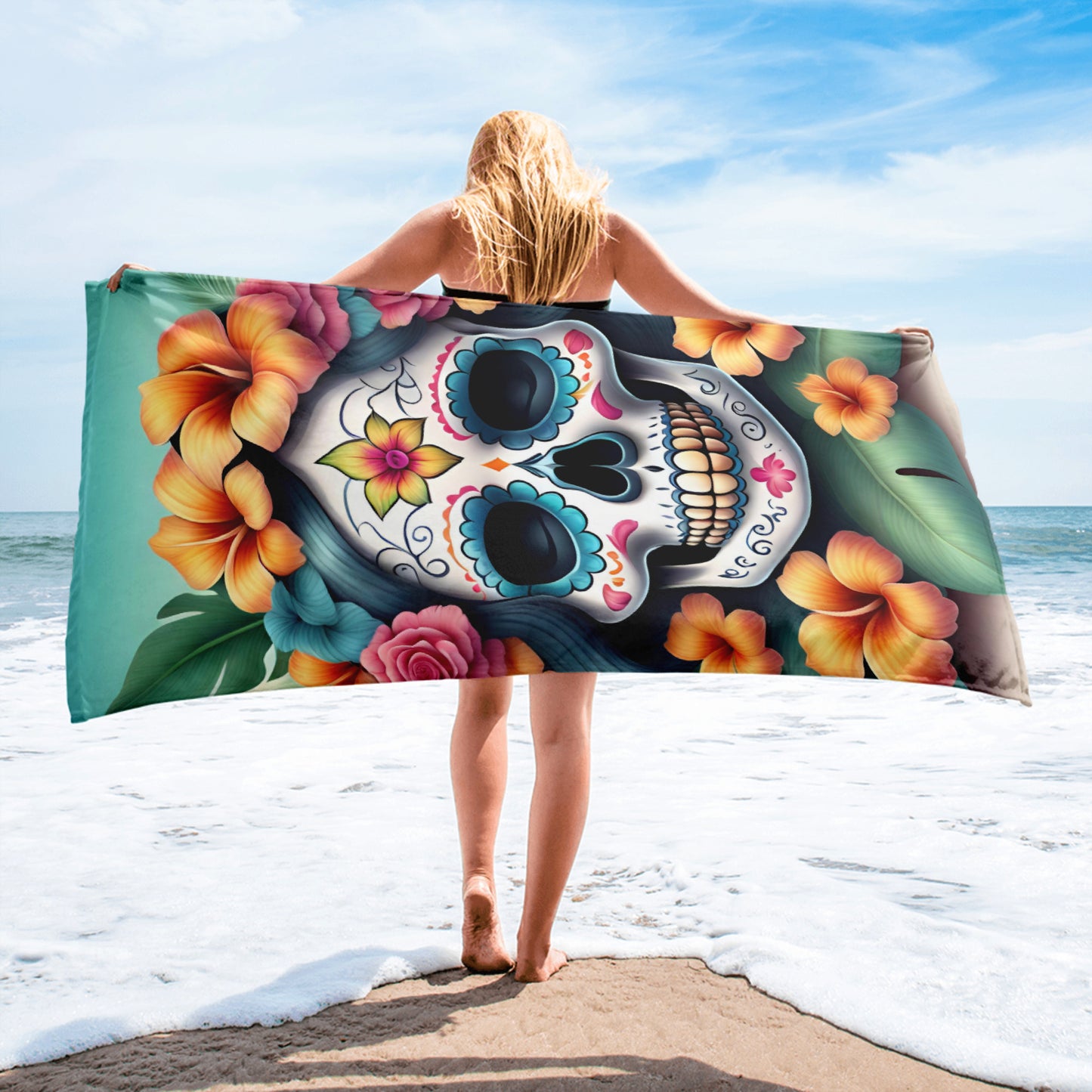 LADY SUGAR SKULL BEACH TOWEL